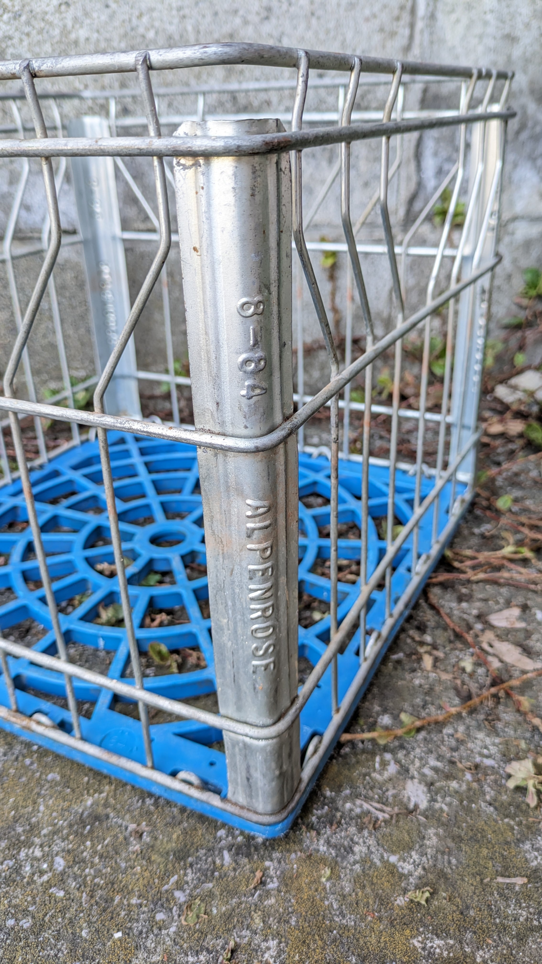 80's Vintage ALPENROSE Wire Crate Metal Box Basket ビンテージ