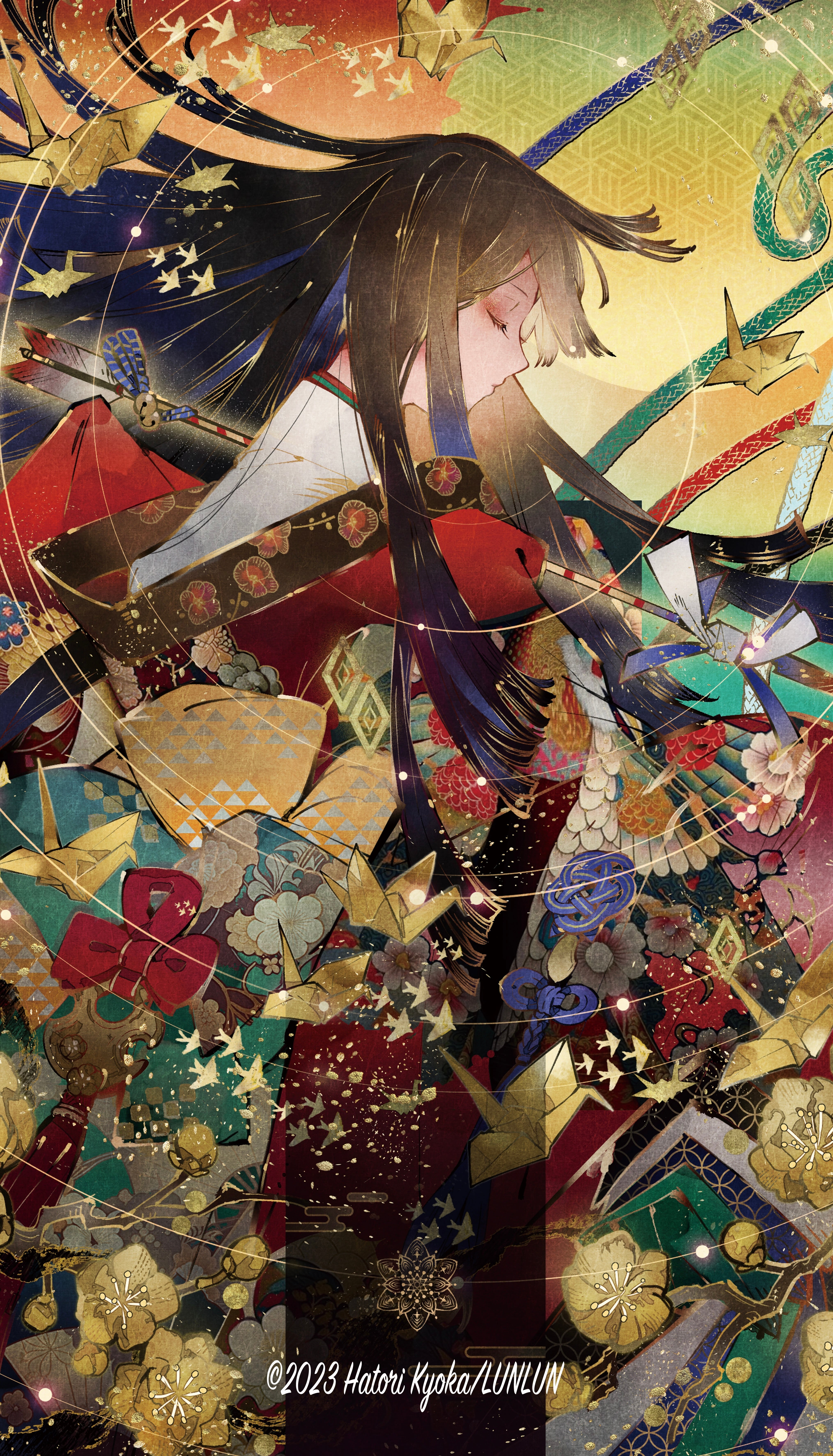 新作》匈歌ハトリ先生書き下ろしオリジナルプレイマット 月鏑