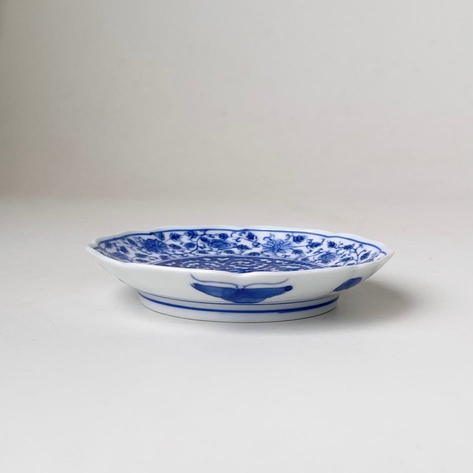 吉田焼】みじん唐草 輪花三寸皿 | 和食器のすべて