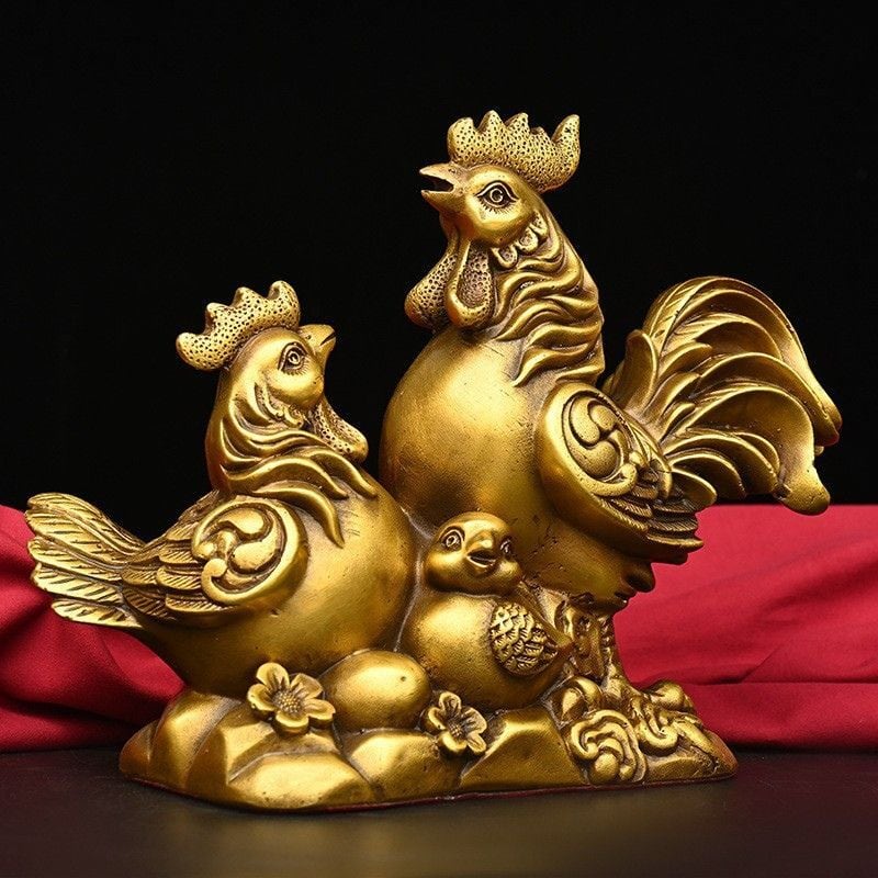 銅製、鶏の置物 時代 銅製 鶏 オブジェ 置物 送料込み250807 時代 銅製