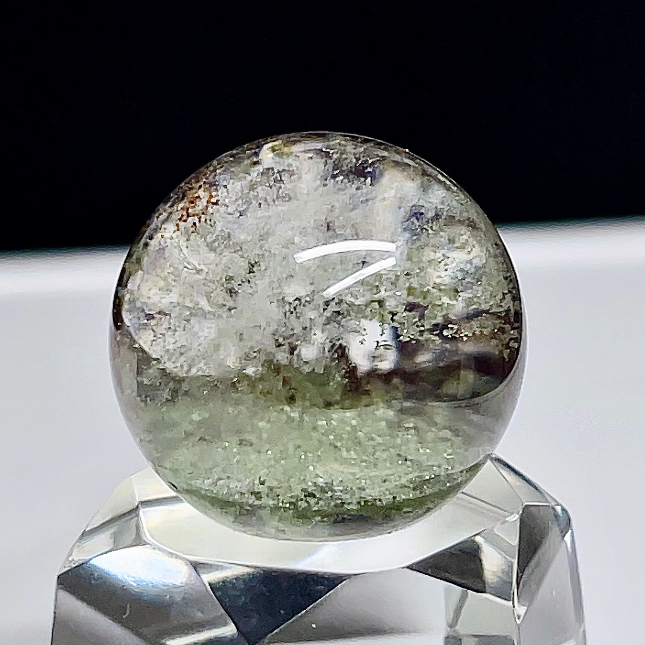超美品】ガーデンクォーツ 丸玉 スフィア 庭園水晶 幽霊水晶 21 | 七彩