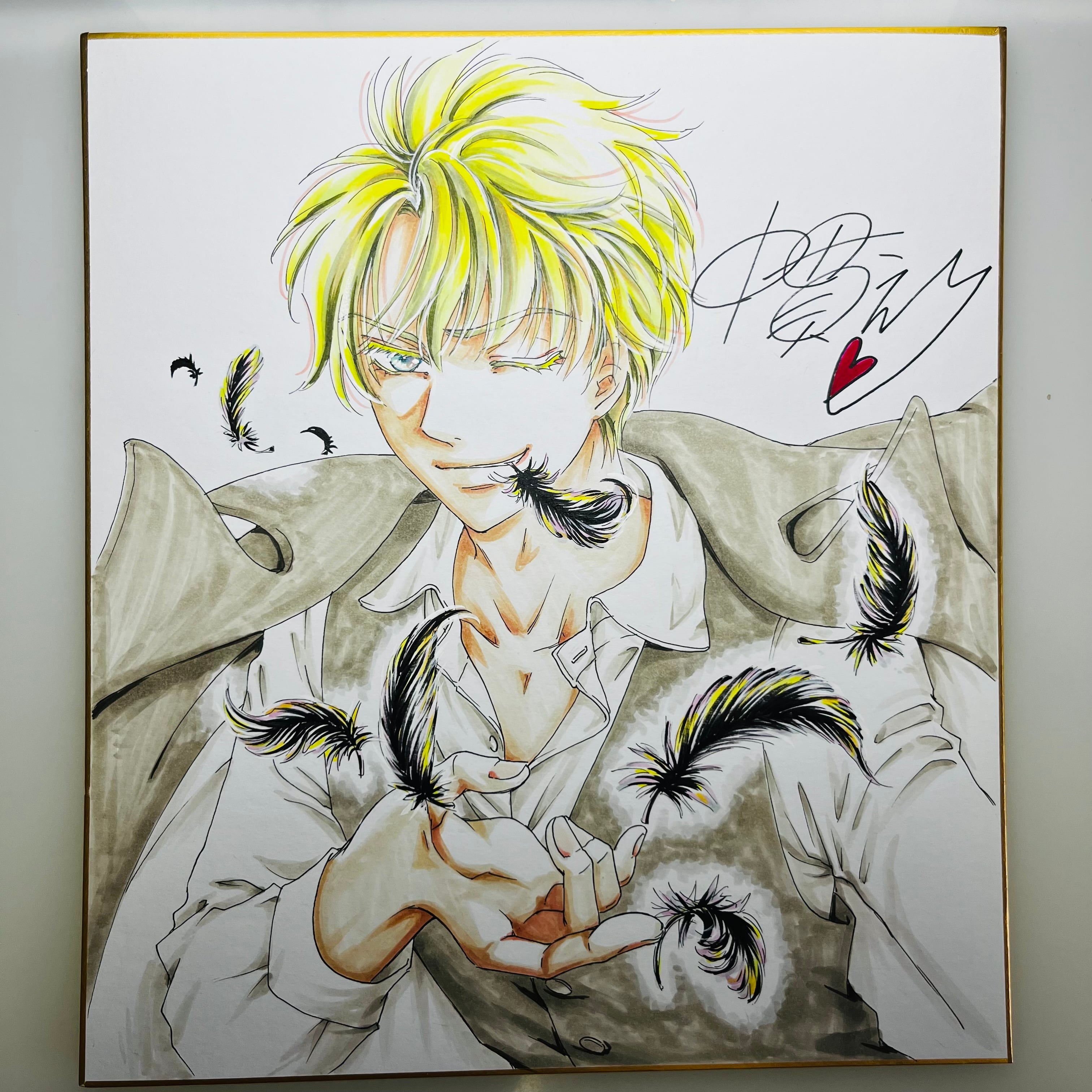 直筆イラスト色紙 輝（黒羽） | 中貫えりSHOP