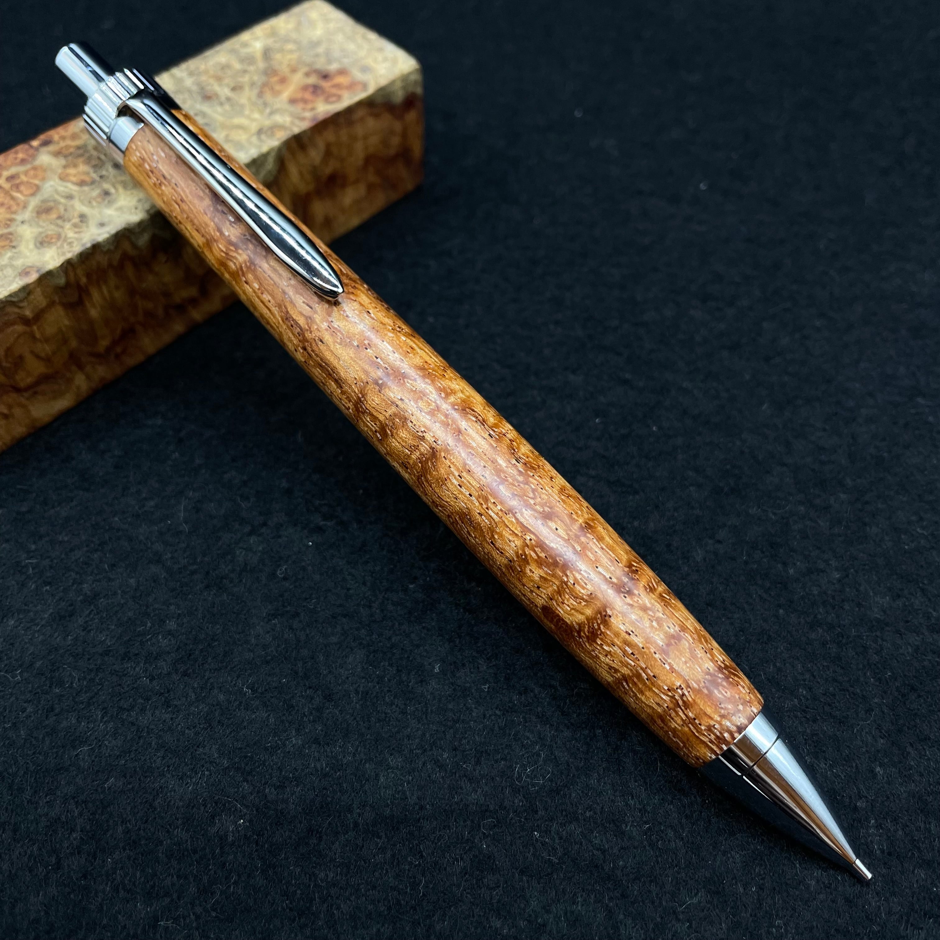 極上アンボイナバール シャーペン0.5mm 極上本花梨瘤 アンボイナバール