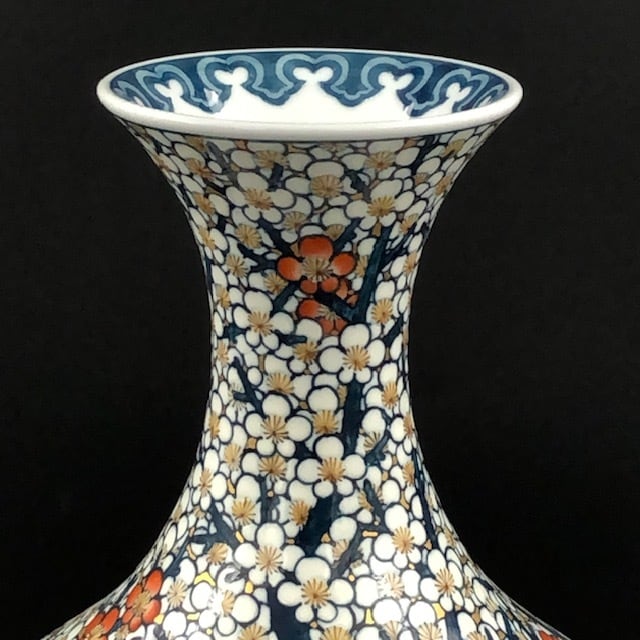 有田焼 藤井勝雲窯 染錦白梅文壷 | 有田焼ショップ まるとも陶磁器