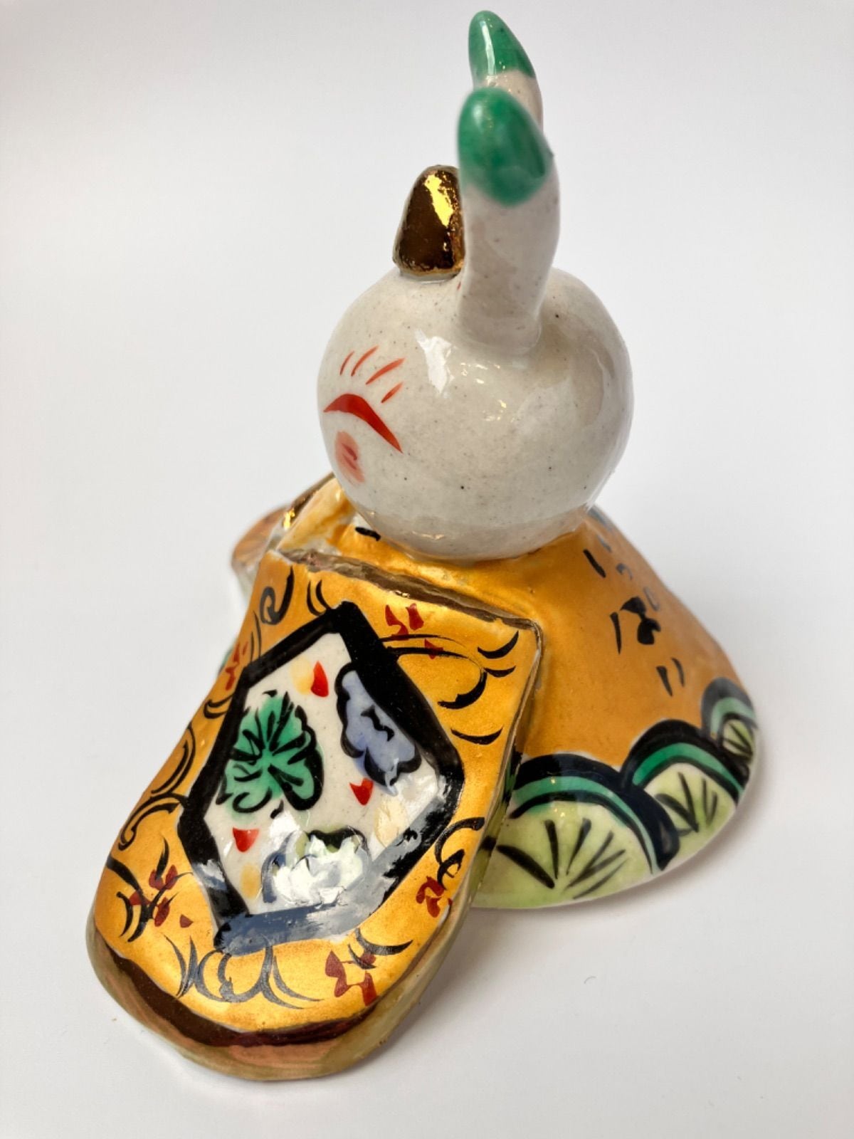 夕立窯】 おひなさまのうさぎ 置物 - 希少な受注生産品 - 手作り陶器