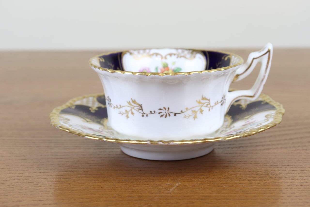 コールポート バットウィング デュオ ティーカップ コバルト ハンド