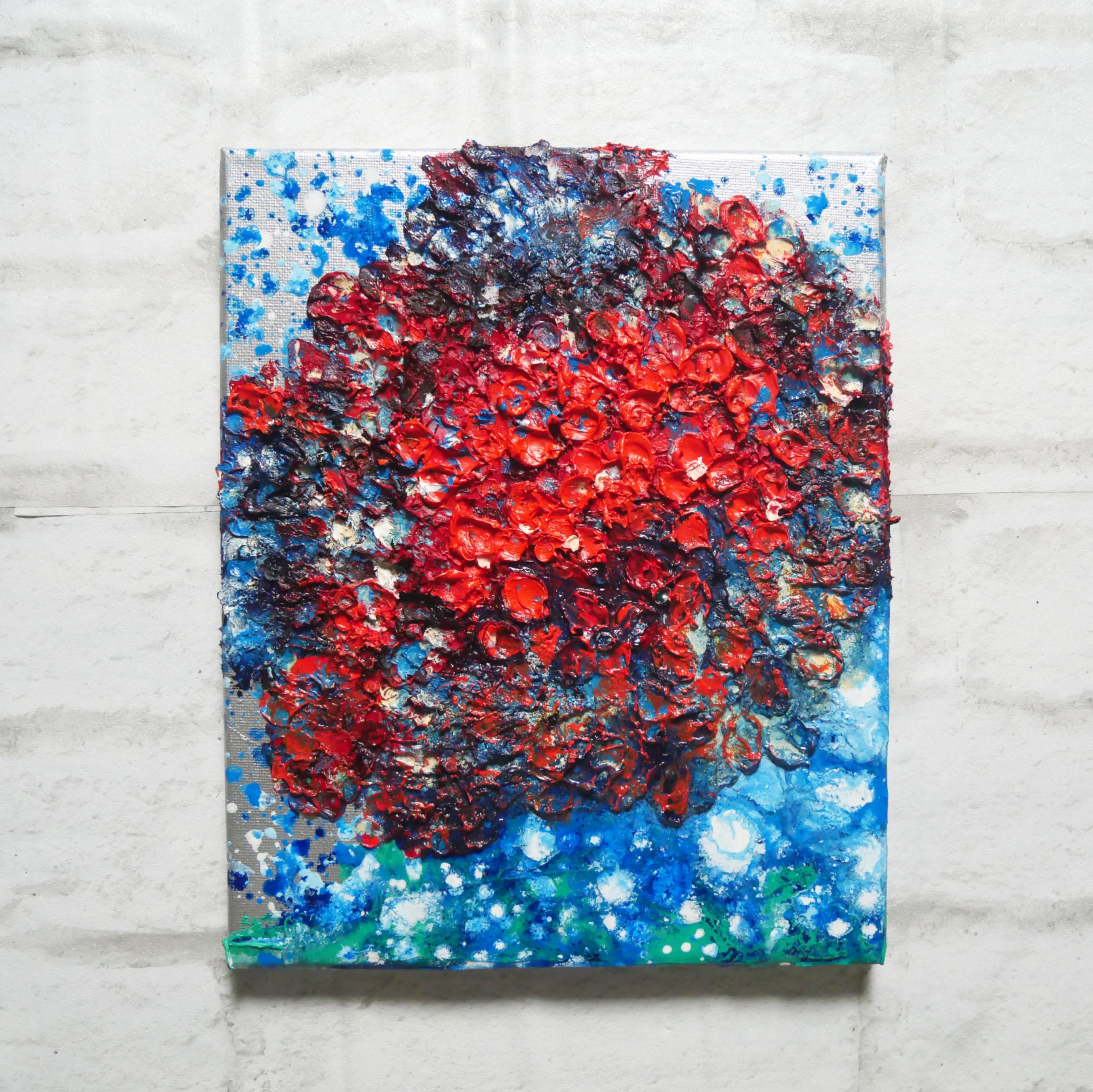 油絵 現代アート 赤NO1 作者 あんどうまさひろ 油彩画 油絵 現代アート