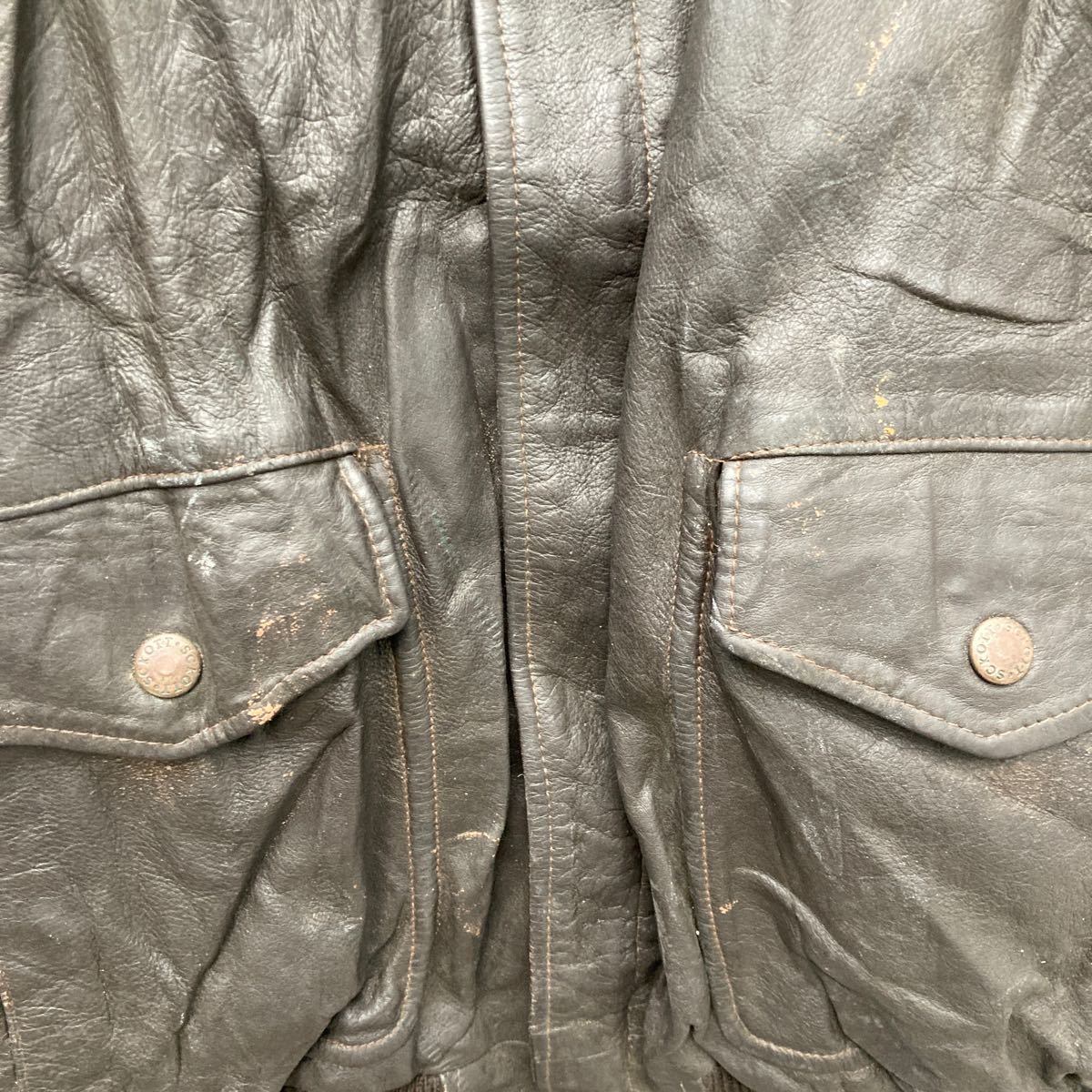 SCKOTT レザー ジャケット XL ブラウン 革ジャン 古着卸 アメリカ仕入