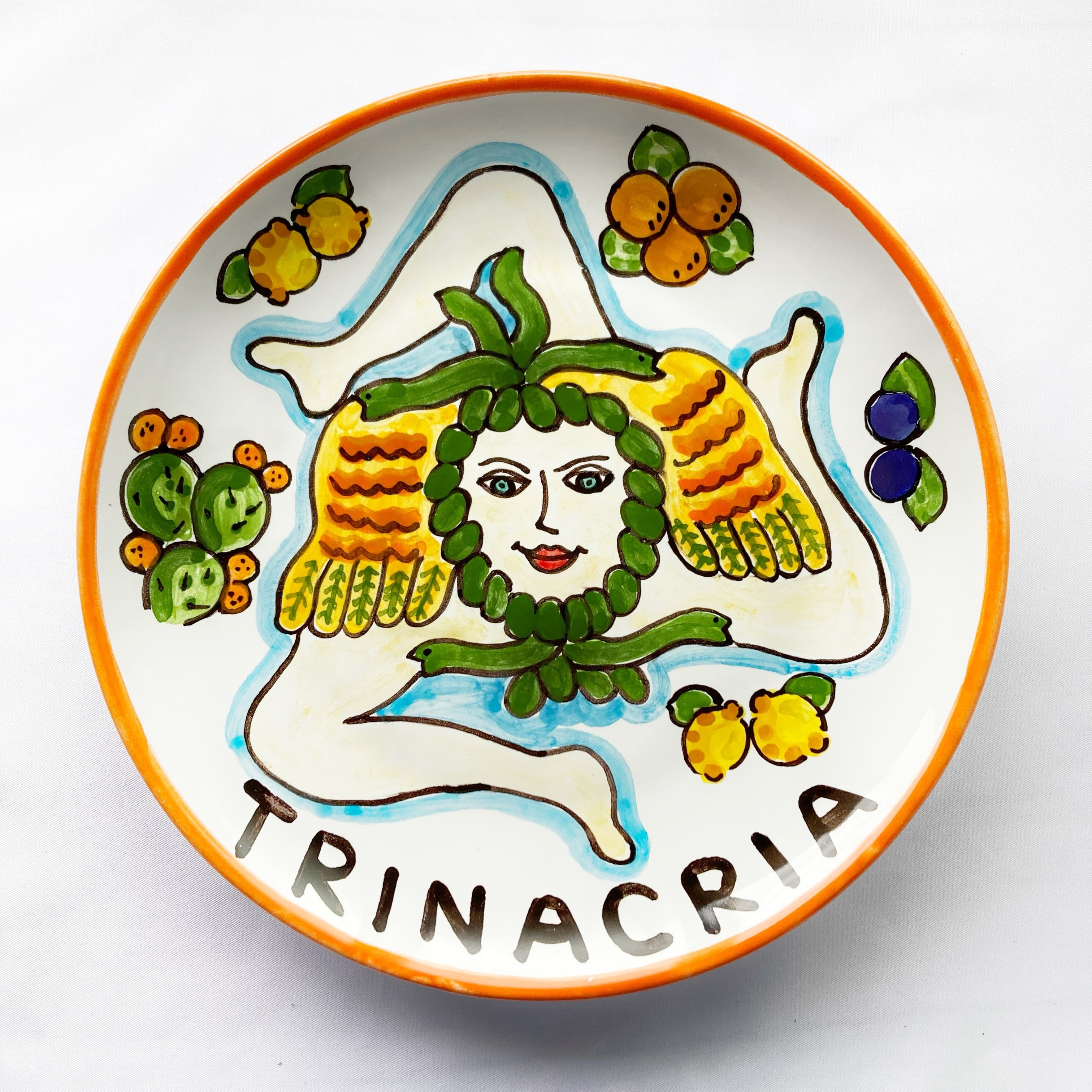 イタリア雑貨・大皿・飾皿【デルータ ミラノ シチリア マヨルカ焼き