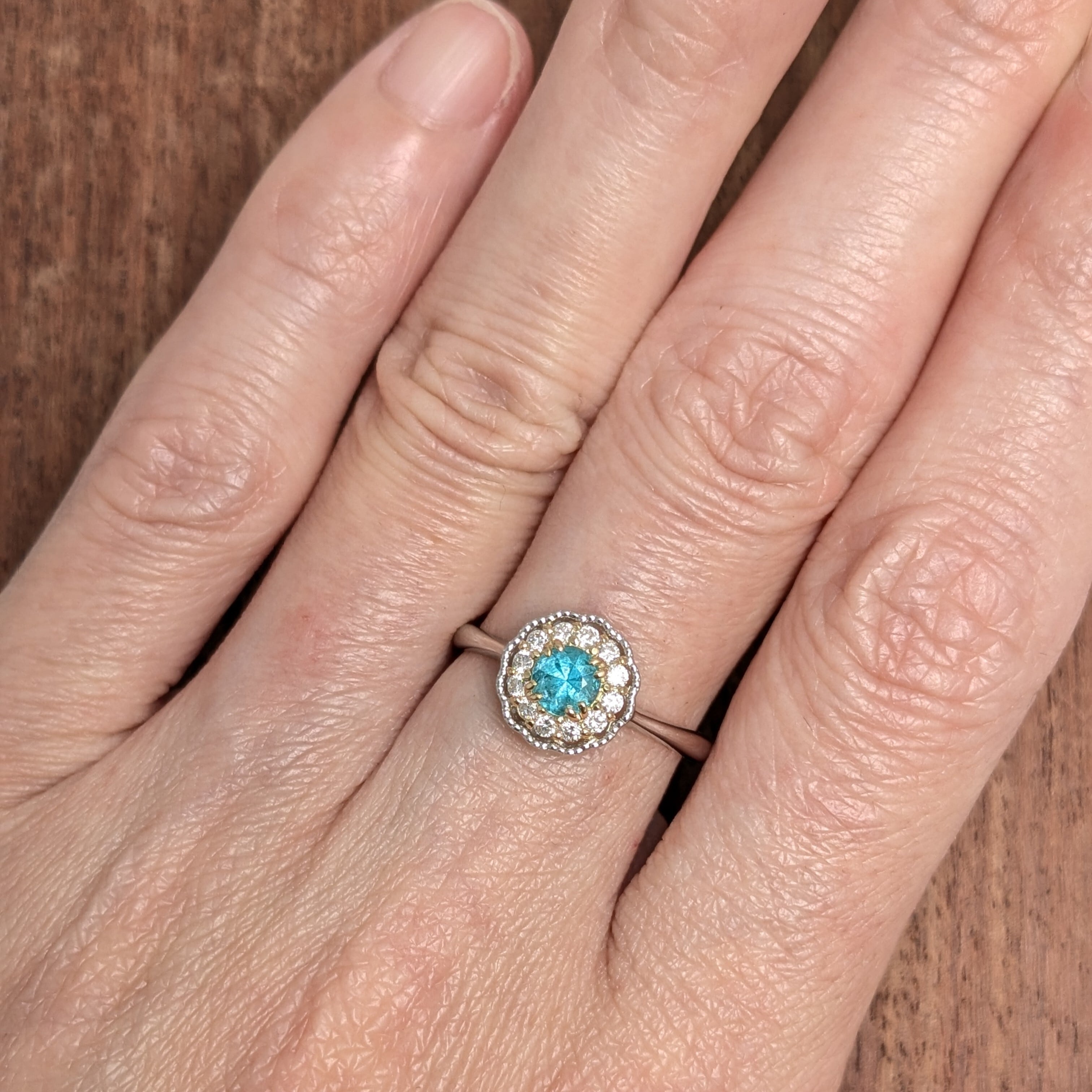 ☆バターリャパライバトルマリン&アーガイルピンクダイヤモンド18金&Pt