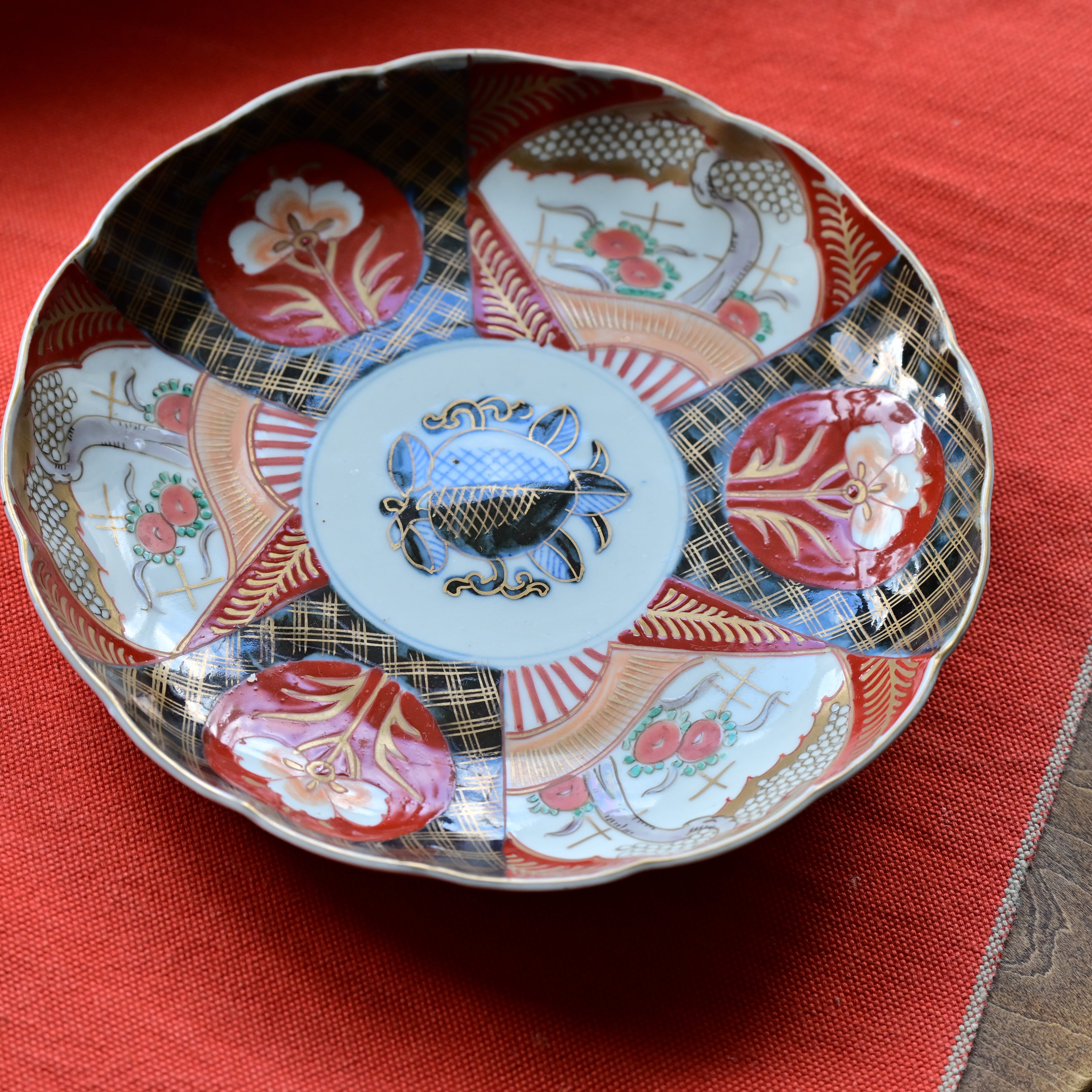 古伊万里 富貴長春中皿 江戸時代」の古伊万里富貴長春『染付 中