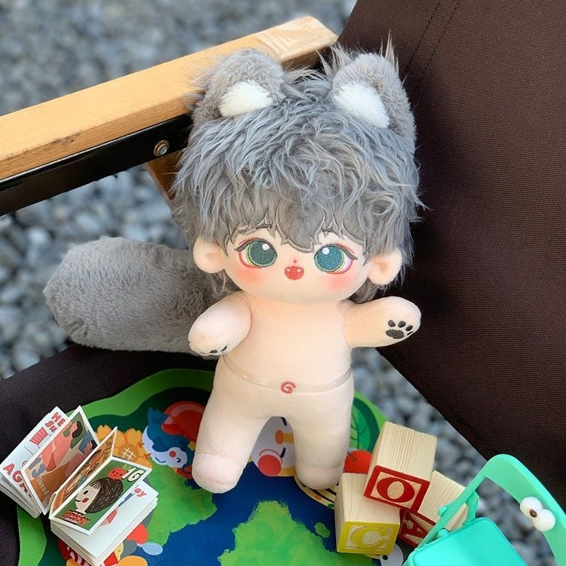 青猫 無属性 ぬいぐるみ 20cm 着せ替えぬいぐるみ 獣耳付け男の子