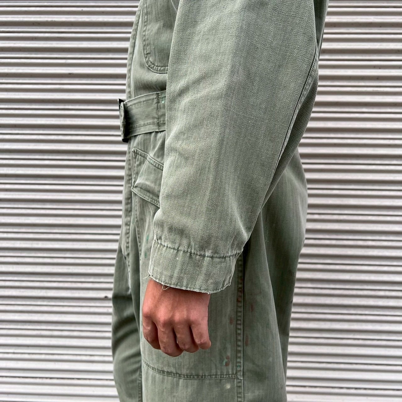 米軍 実物 M1943 HBTカバーオール 米軍 実物 M1943 HBTカバーオール