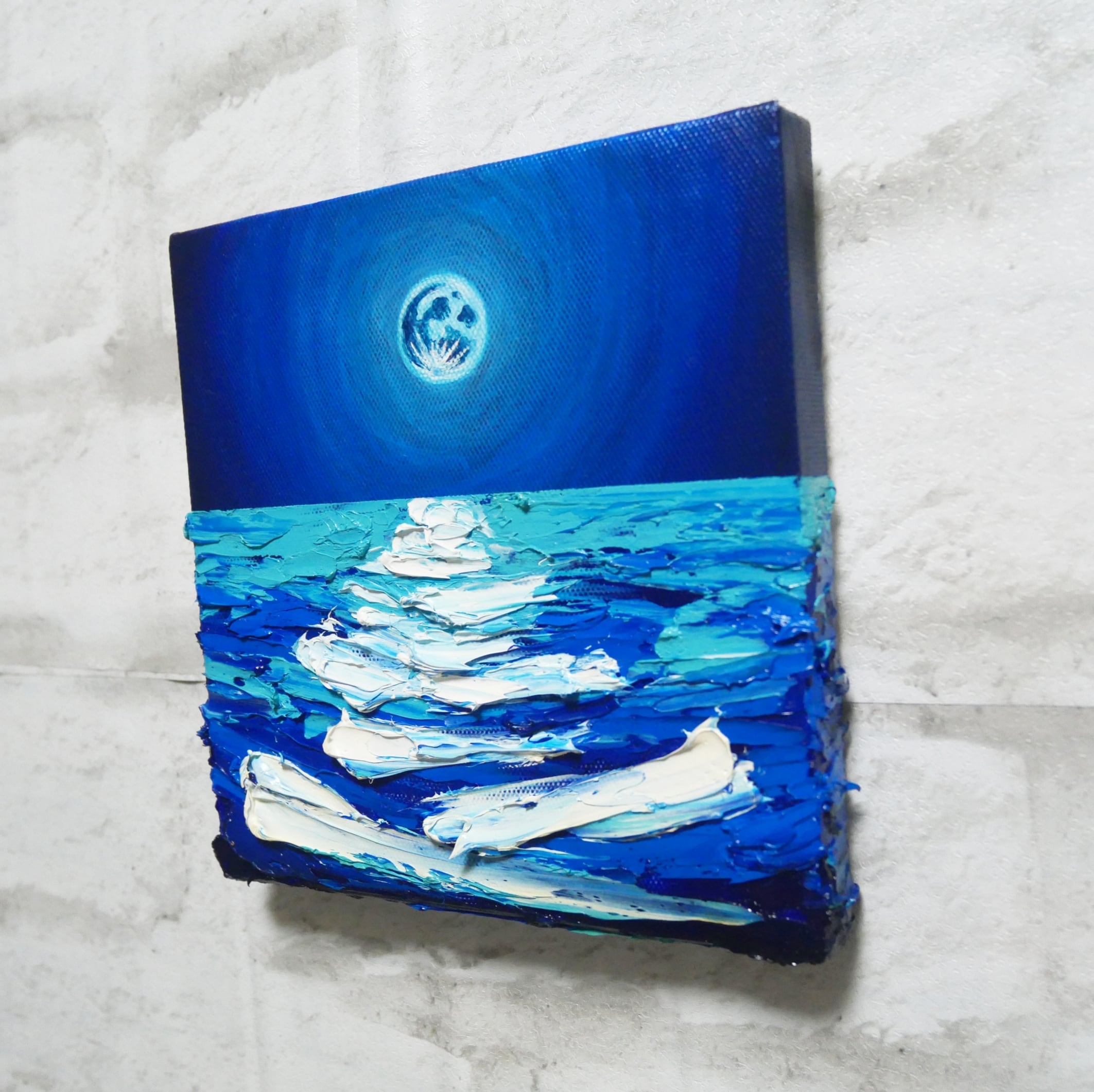 油絵 絵画 絵 油彩 アートパネル【スーパーブルームーン】 | HIROSHI1990