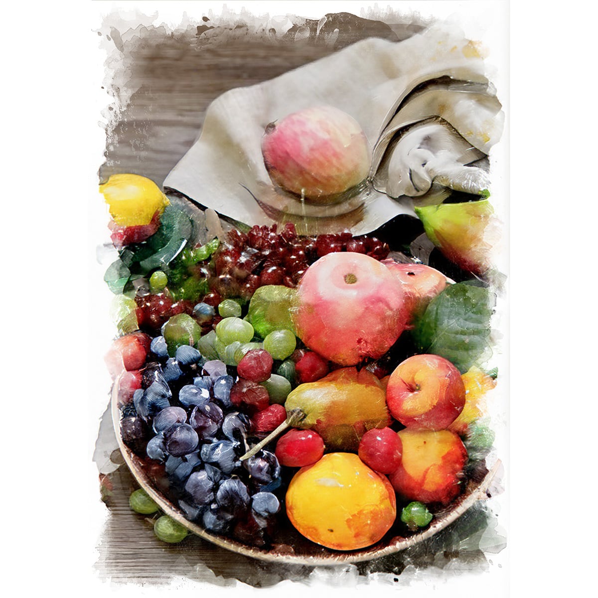 絵画 インテリア 油絵 uF6-061203 静物 果物 ぶどう