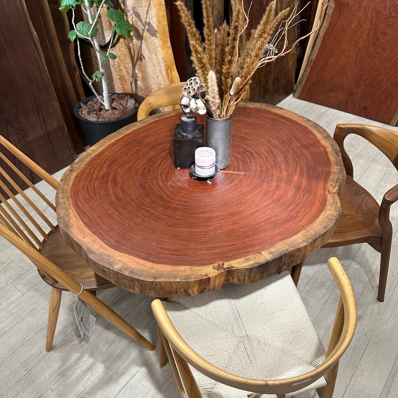 一枚板 和風天然木 総欅造 ローテーブル 座卓 昭和後期 古