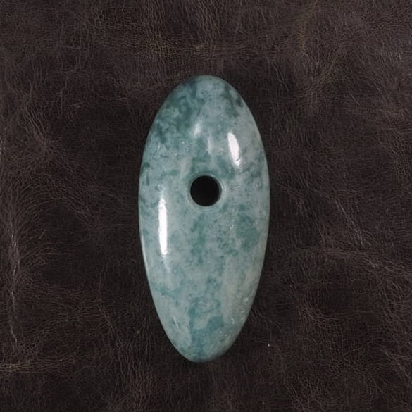 糸魚川翡翠 大珠 希少色！青緑翡翠 53mm Blue-green jadeite Taishu