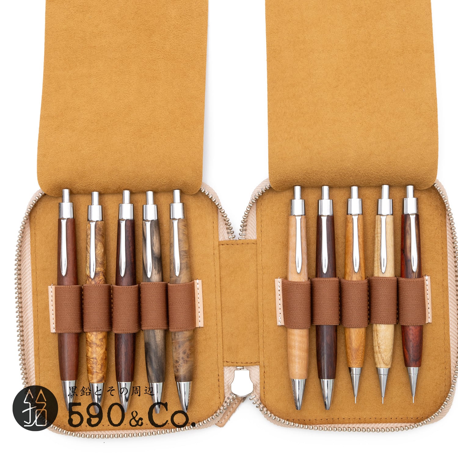 Galen Leather/ガレンレザー】レザーラウンドジップ10本差しペンケース