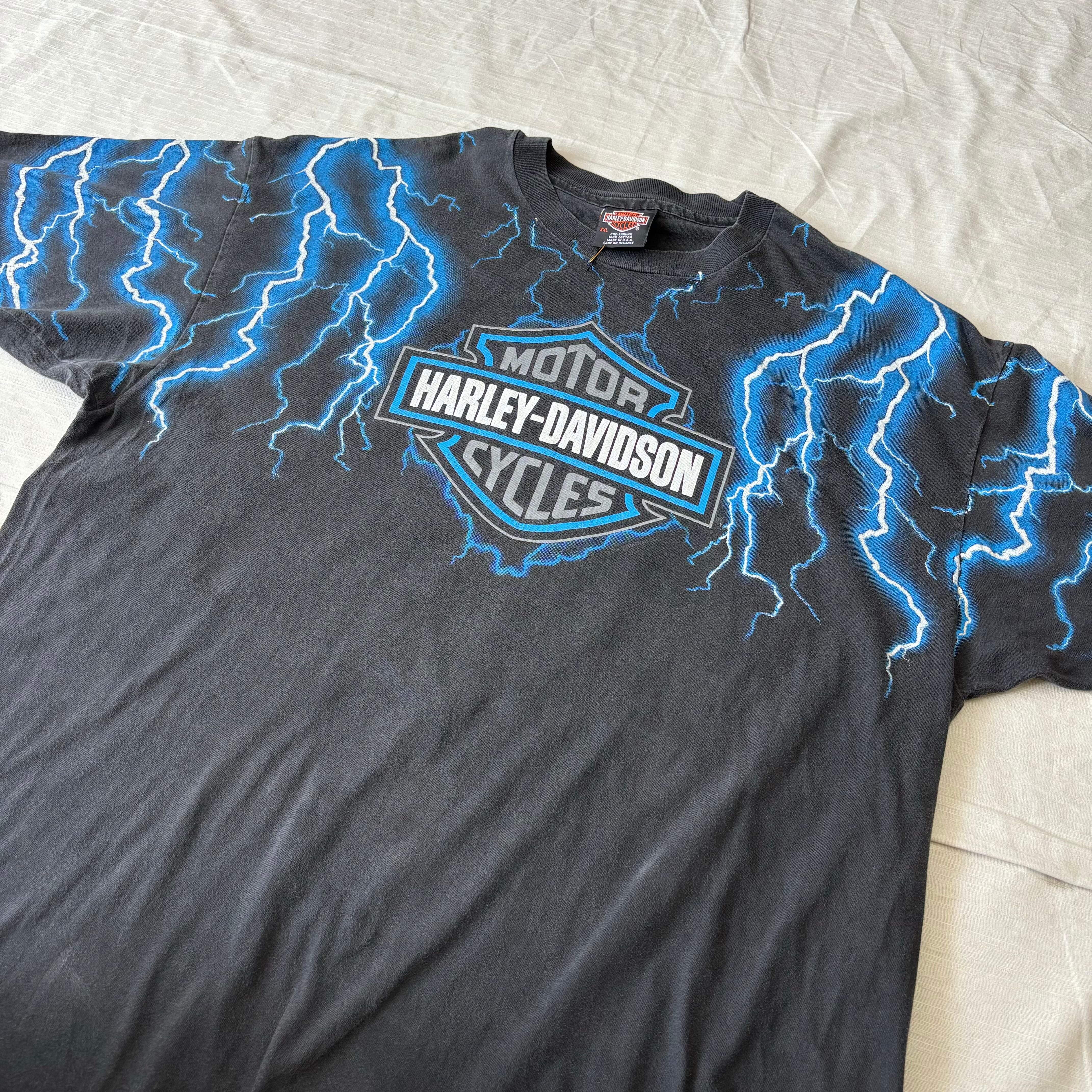 USA製 90's HARLEY DAVIDSON/ハーレーダビッドソン THUNDER＆LIGHTNING
