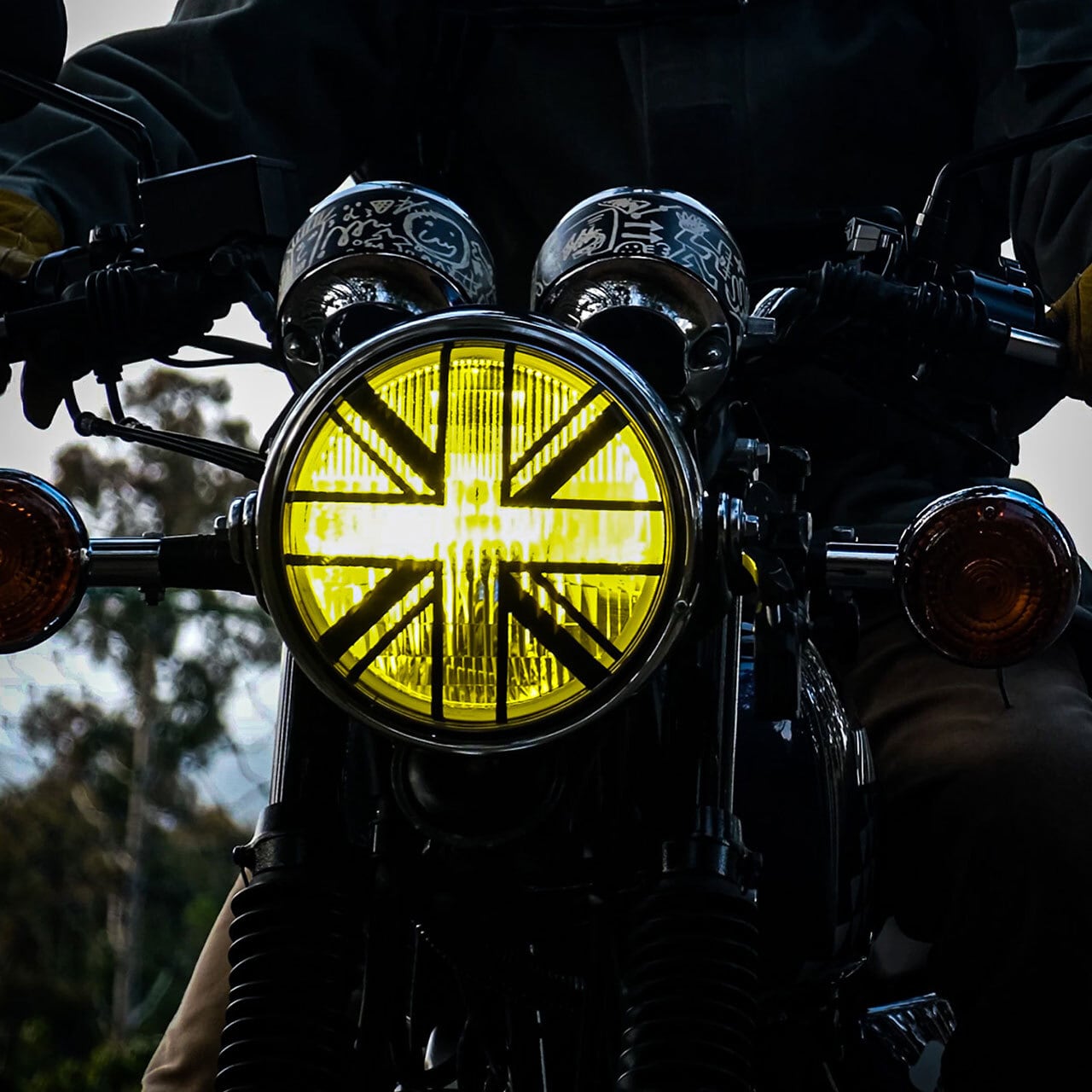 YAMAHA SR400 ヘッドライト Leather Seal [ユニオンジャック