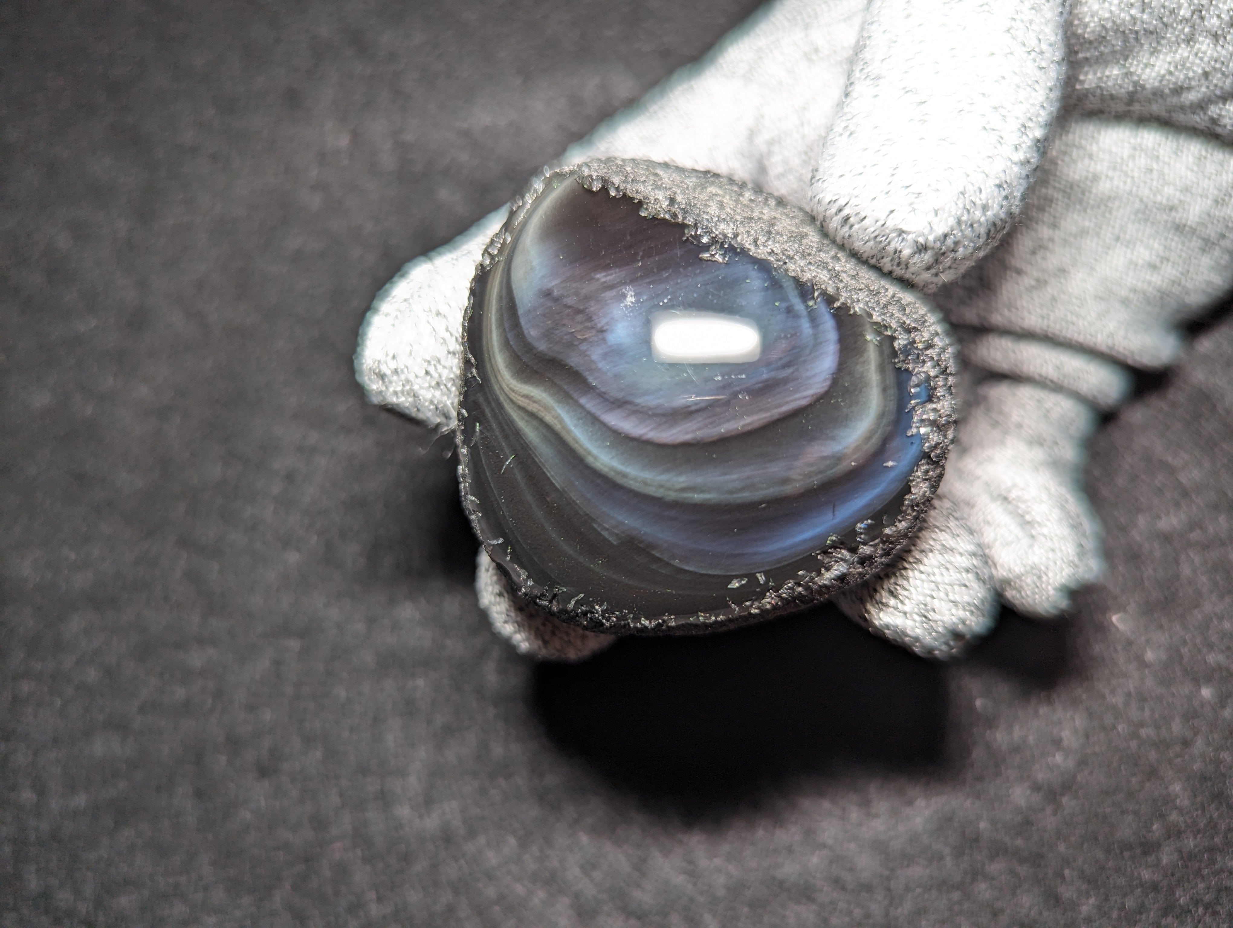 研磨品 十勝石玲瓏 ブルー、パープルオーロラ レインボー