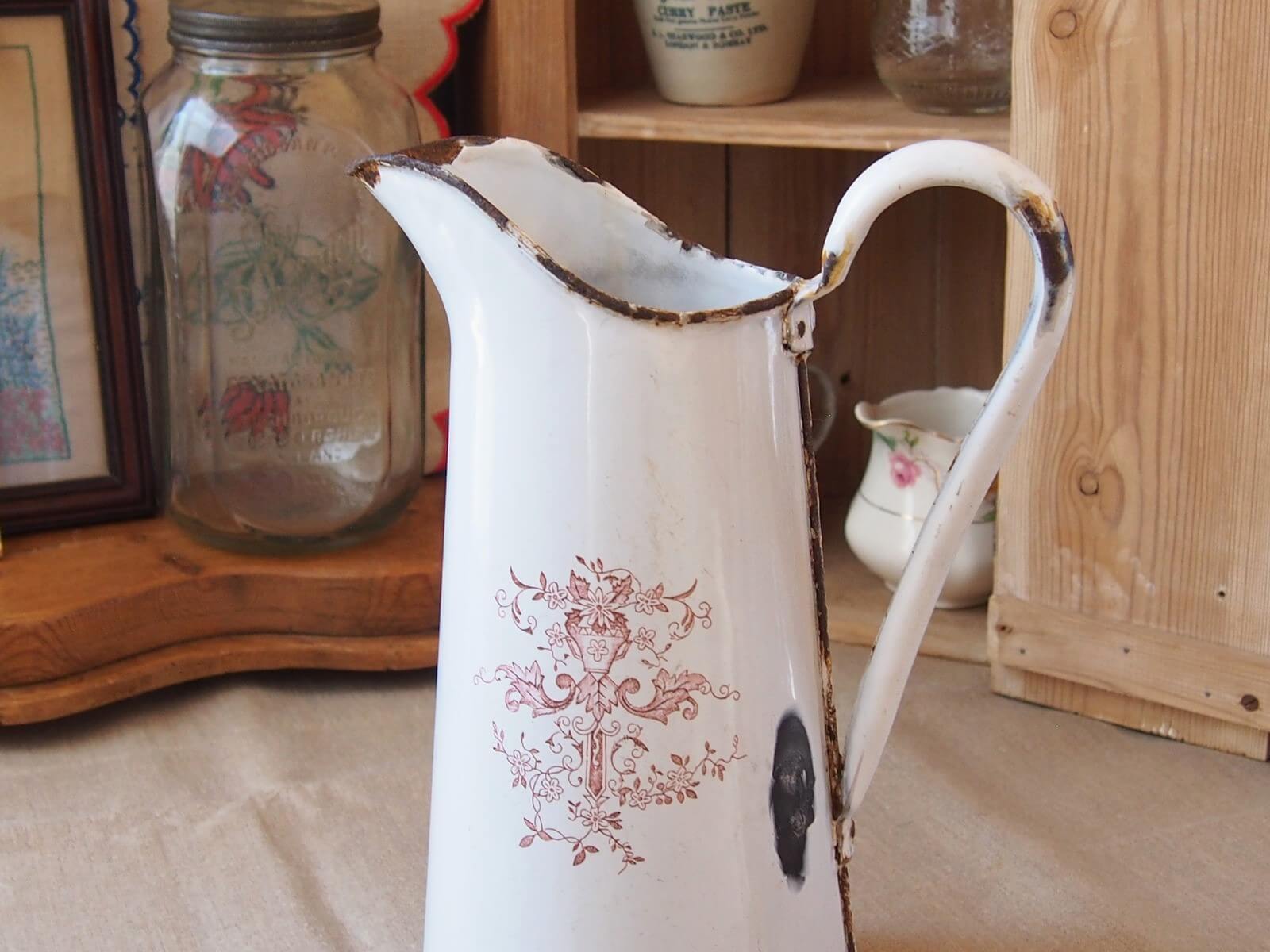 アンティーク 水差し ホーロー製品 イギリス アンティーク ホーロー