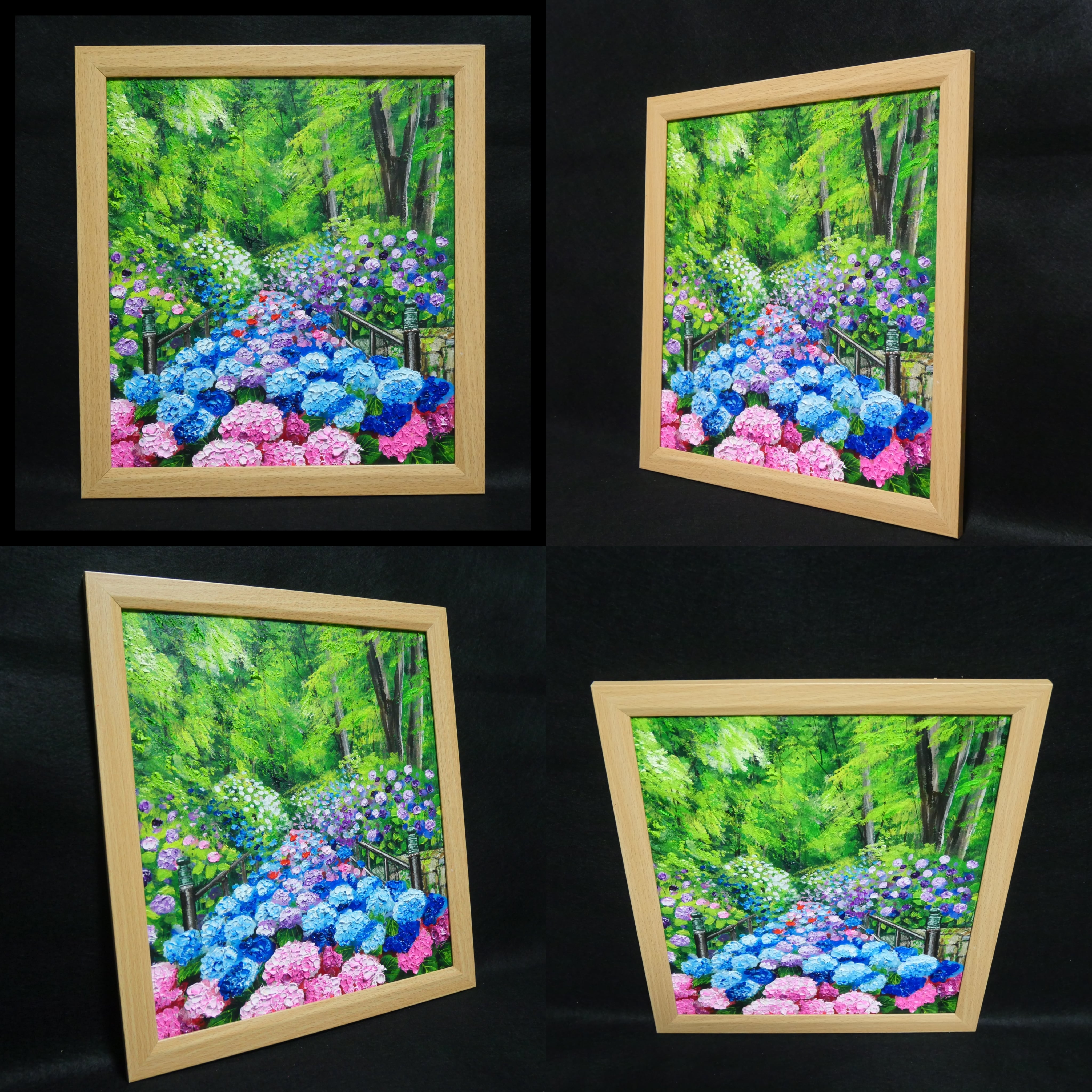 油絵 絵画 【紫陽花畑】 油絵 絵画 紫陽花畑の道 - arashi1783 - BOOTH