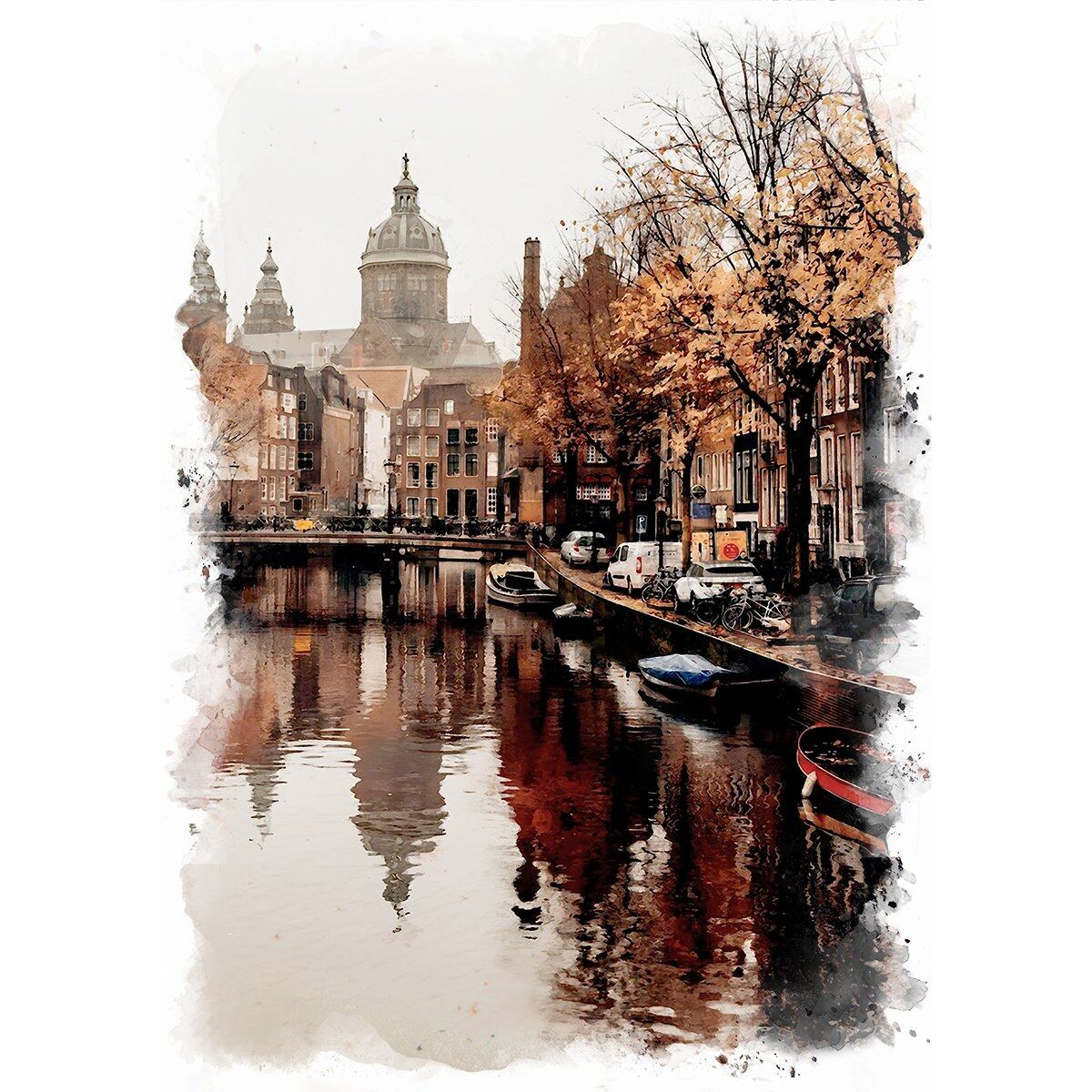 絵画 風景画(街並み) オランダ アムステルダムセ・グラハテン