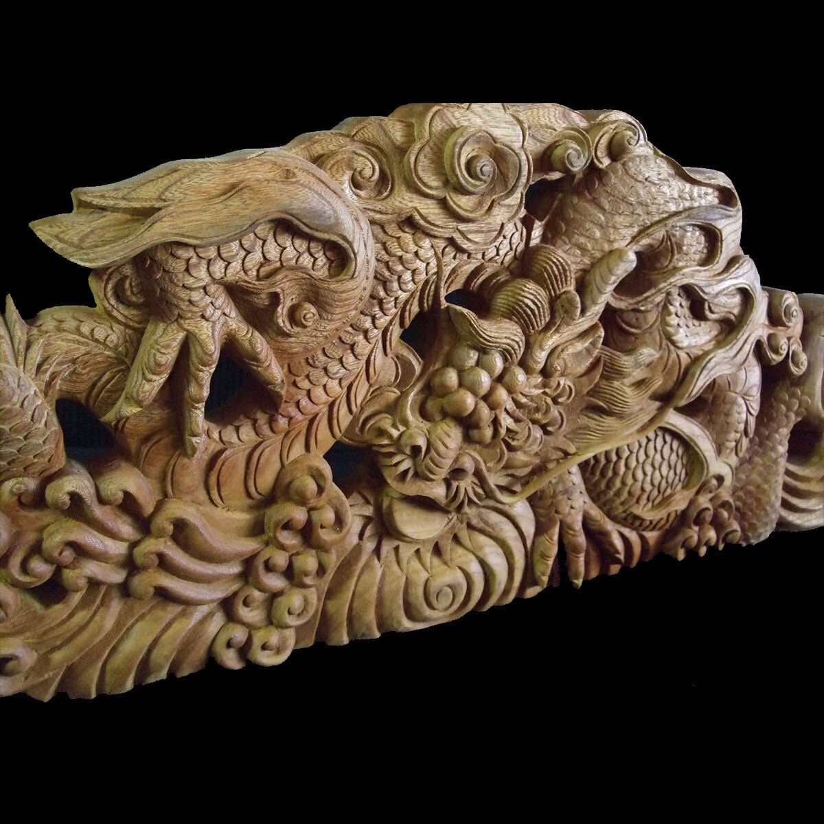 玉龍 右】 山車、だんじり、蟇股彫刻 60cm | ㈱田中ソウケン