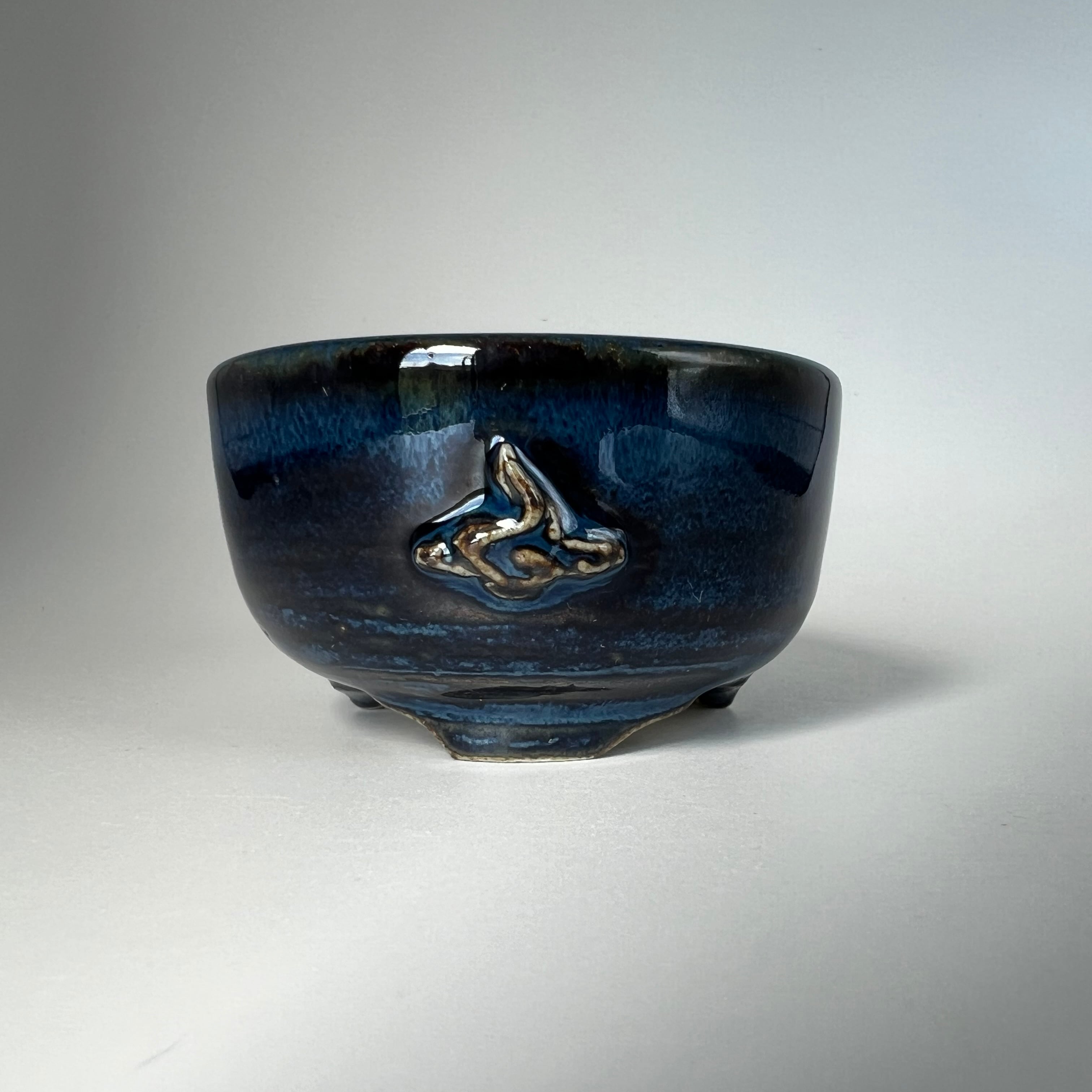 林沐雨作 小品盆栽鉢 ミニ盆栽 丸鉢