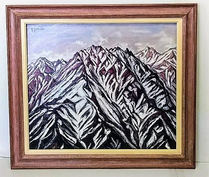 小澤勇寿朗 作 カフェテラスの女 F12油彩画 人物画 小澤勇寿朗