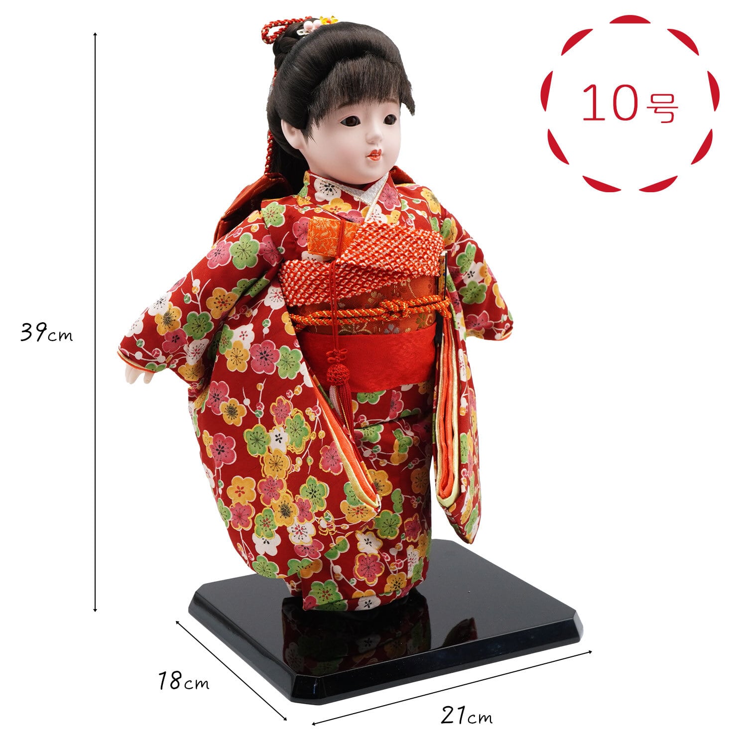 かわいいイマドキの市松人形 10号 ポニーテール 1057-P いちまさん