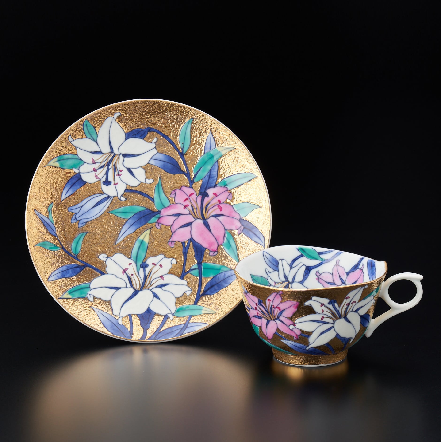 有田焼 金龍窯 江口天童（伝統工芸師） 満金 桜 コーヒーカップ カップ