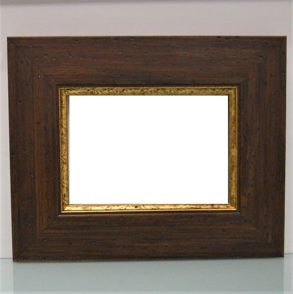 額縁アンティークおしゃれフレーム茶金14-9073額縁寸法ハガキ（152mm