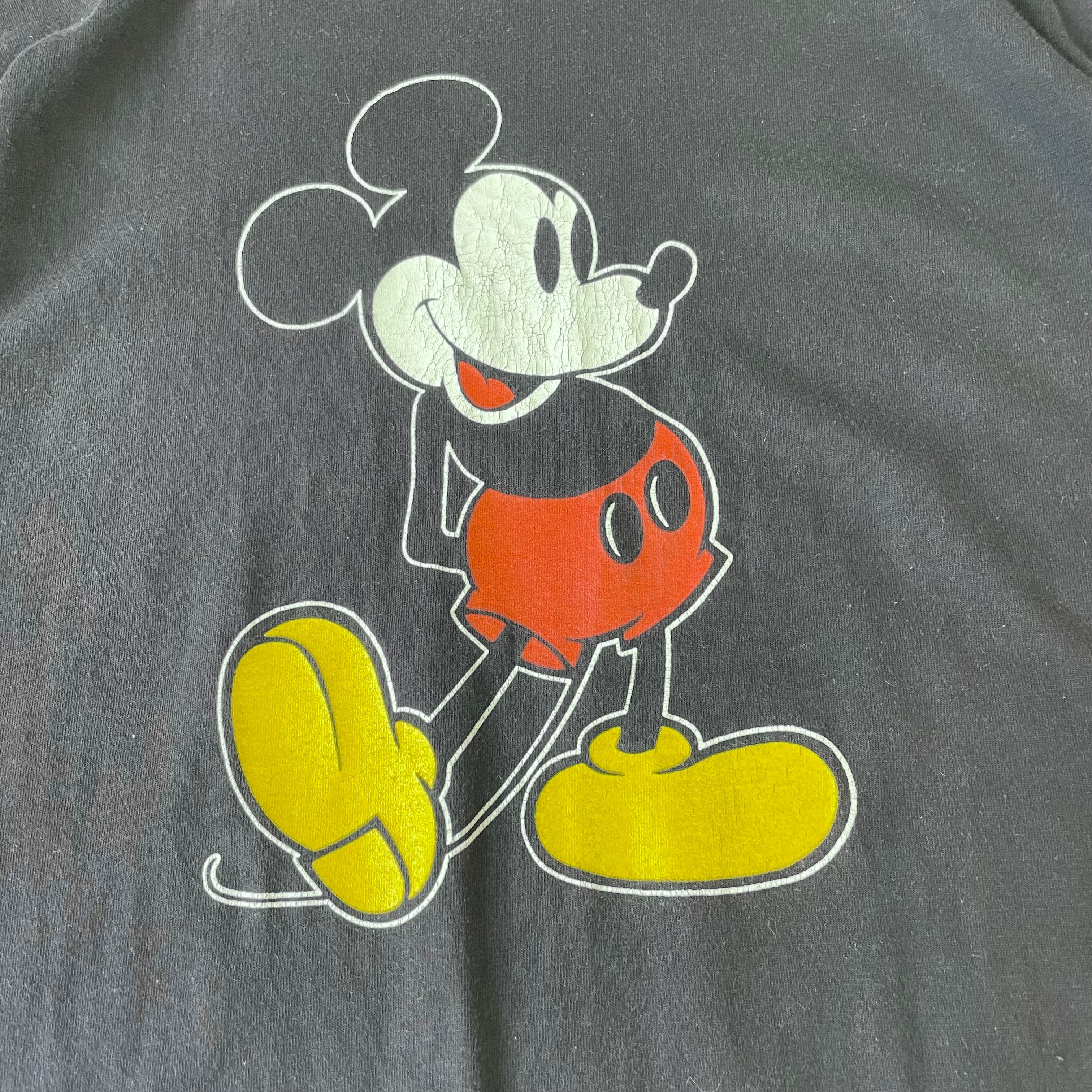 80s〜 【Disney】ディズニー ミッキーマウス 青タグ Tシャツ size.L