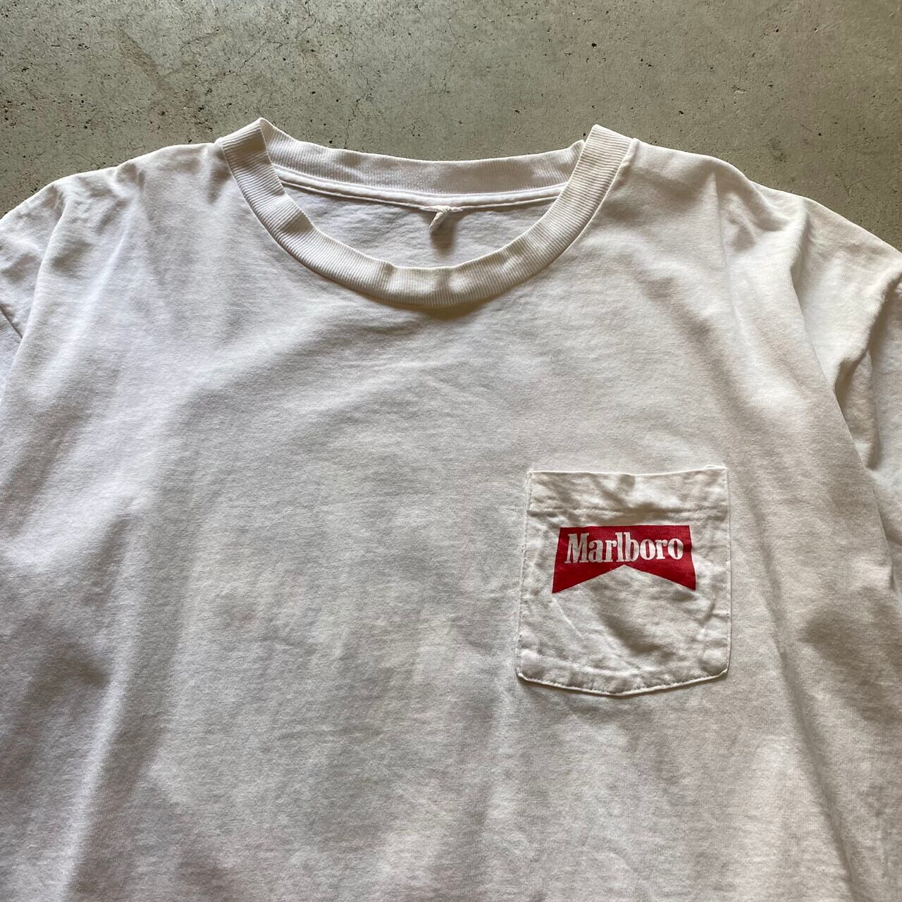 90年代 Marlboro マルボロ 企業ロゴ 胸ポケット バックプリントTシャツ