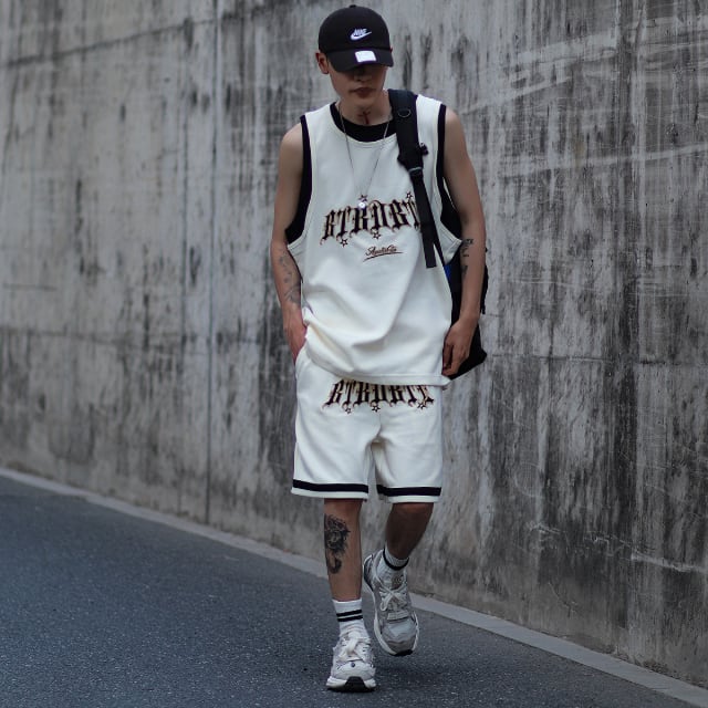 予約販売】メンズ セットアップ スエット ユニフォーム風 バスケ 上下