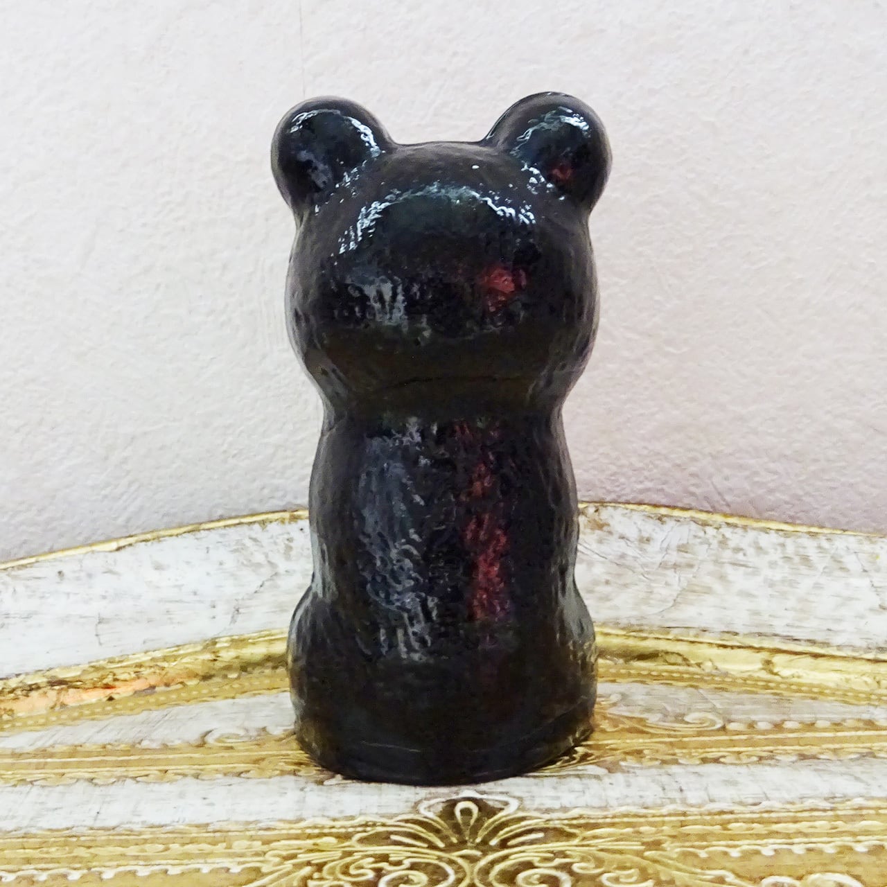 ヴィンテージボヘミアガラス製動物の置物 レア ヴィンテージボヘミア