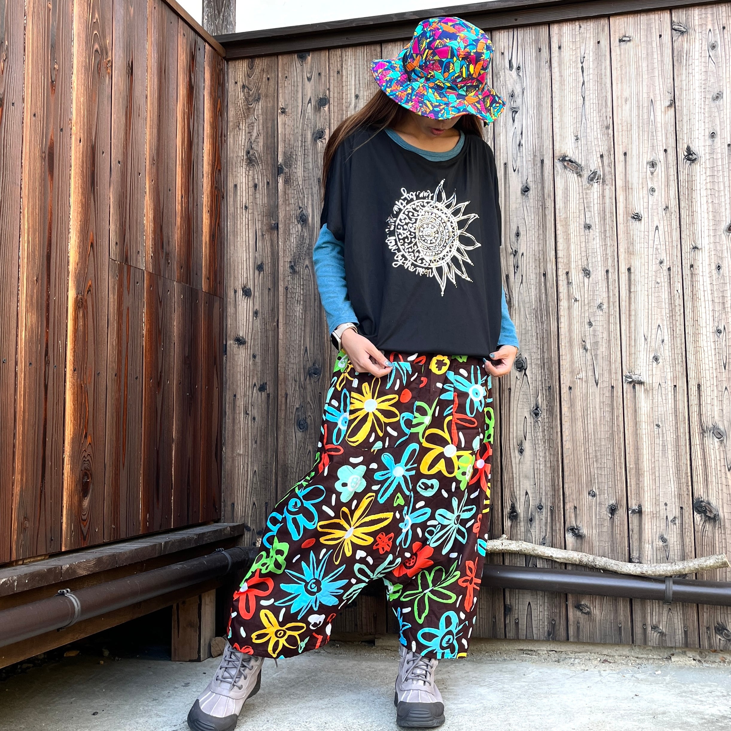 ポケット付きサルエルパンツ | アジアン雑貨ルチュ