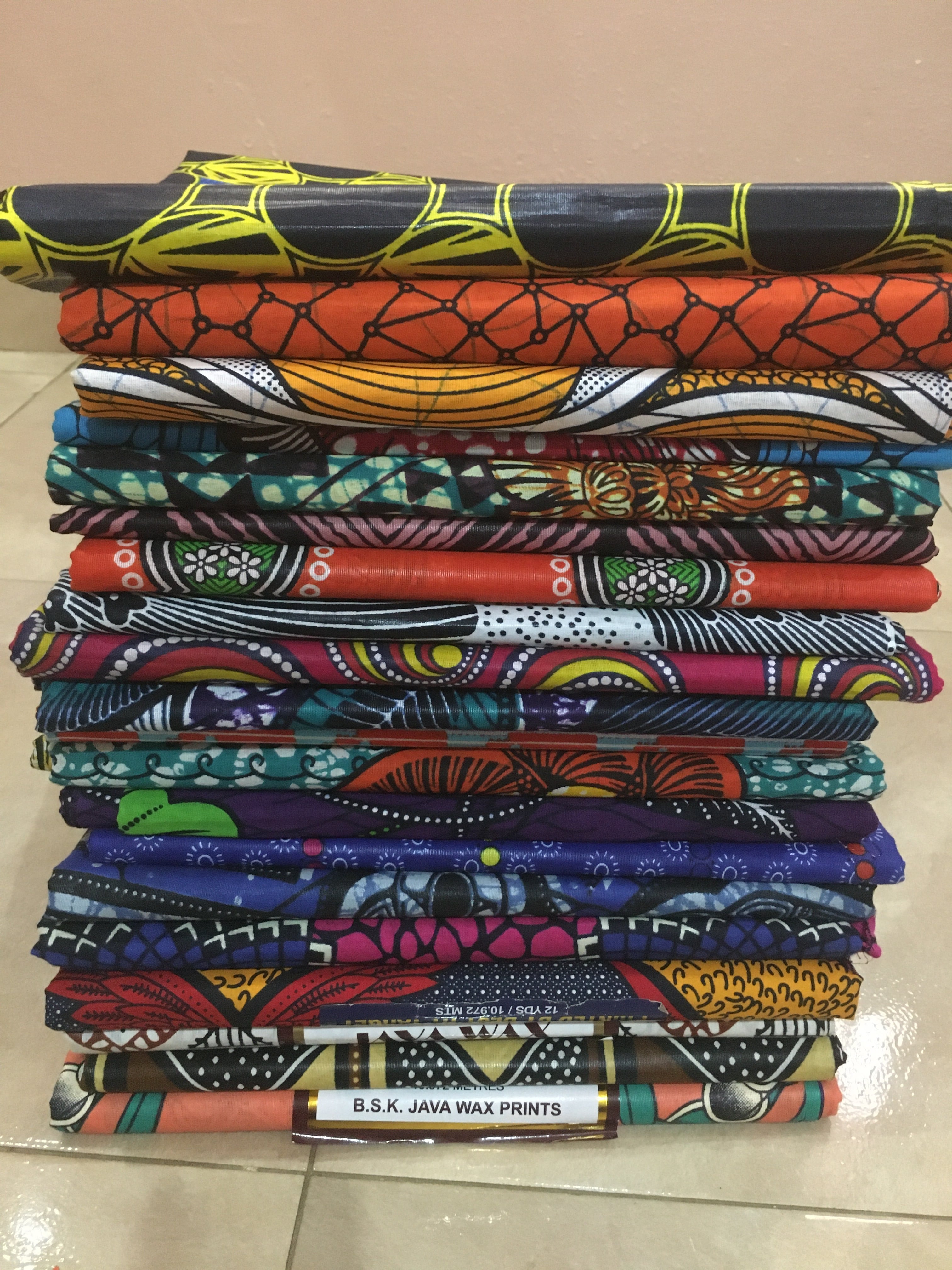 アフリカプリント布シンプル【おまかせ6ヤード20種類】送料無料