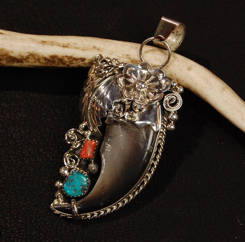 インディアンジュエリー ターコイズ クマの爪 シルバー925