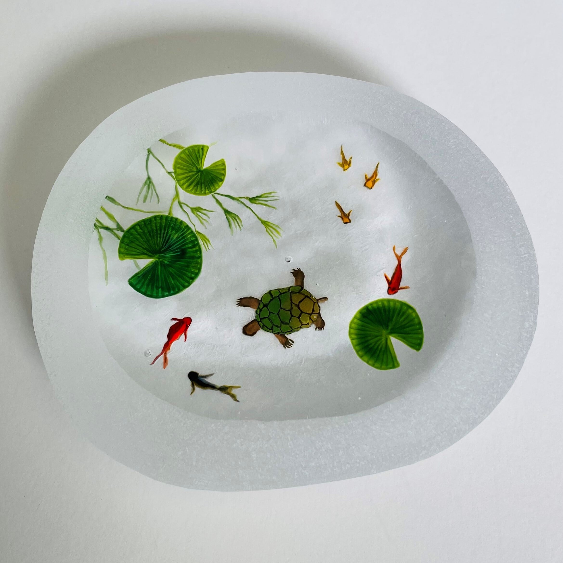 ショップ 久保裕子 ガラスの文鎮 鮎