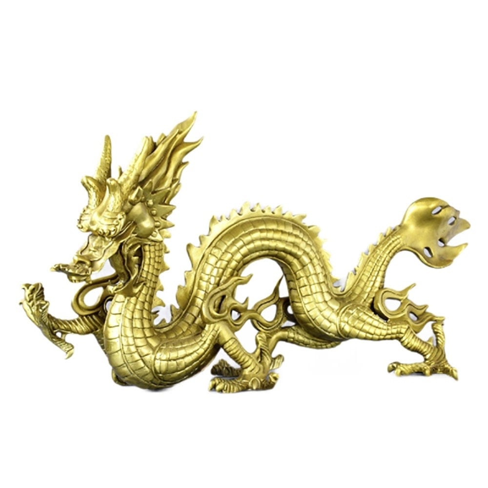 開運 龍神 龍 雲龍 ブロンズ製（真鍮製）置き物