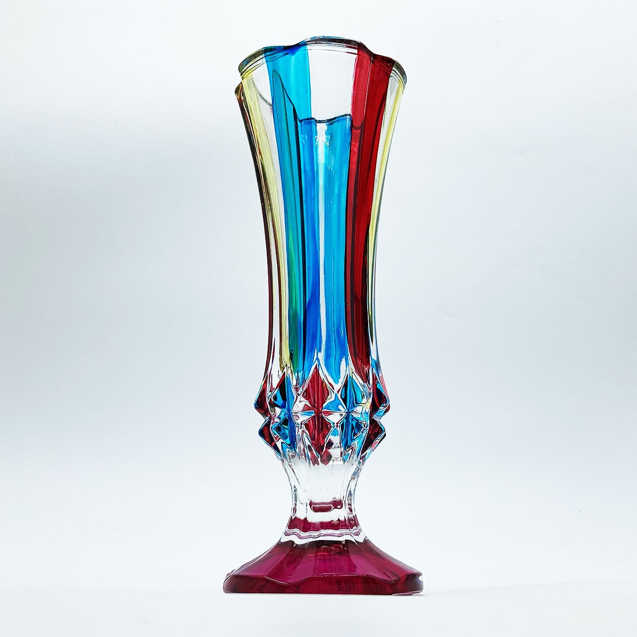 ベネチアングラス ムラノ イタリア カラフルベース 花瓶 ヴェネチア
