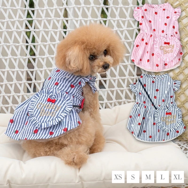 ハートポシェットワンピ CRAZYBOO (クレイジーブー) XS/S 犬服 チワワ