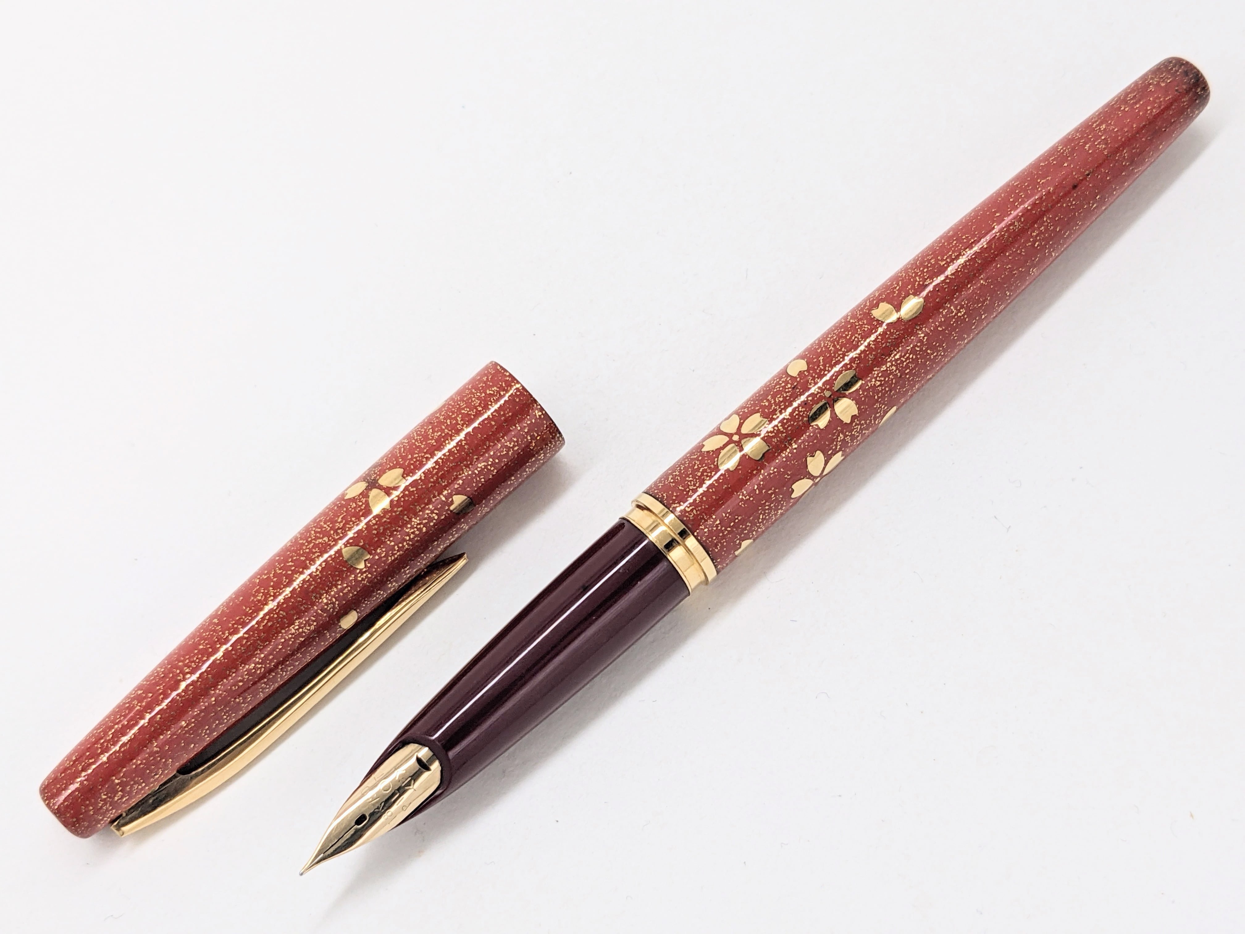 70s パイロット 蒔絵 桜吹雪 赤 旧 PILOT （細字） 18K 03014 | 川口