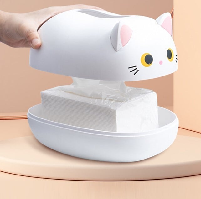 送料無料】ZAK-49 猫 ねこ 猫型 ティッシュケース 白猫 黒猫 キッチン