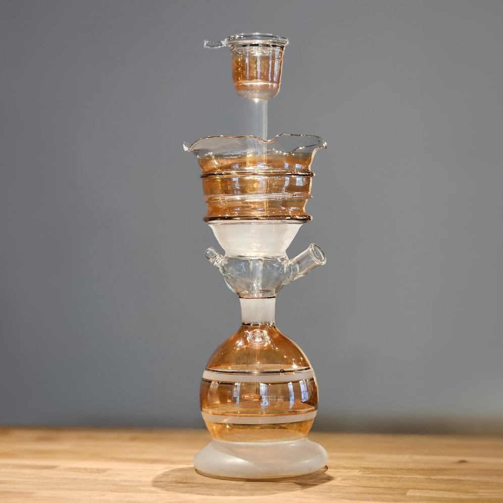 新品 シーシャ ガラス製 オレンジ 本体 ステム一体型 水タバコ