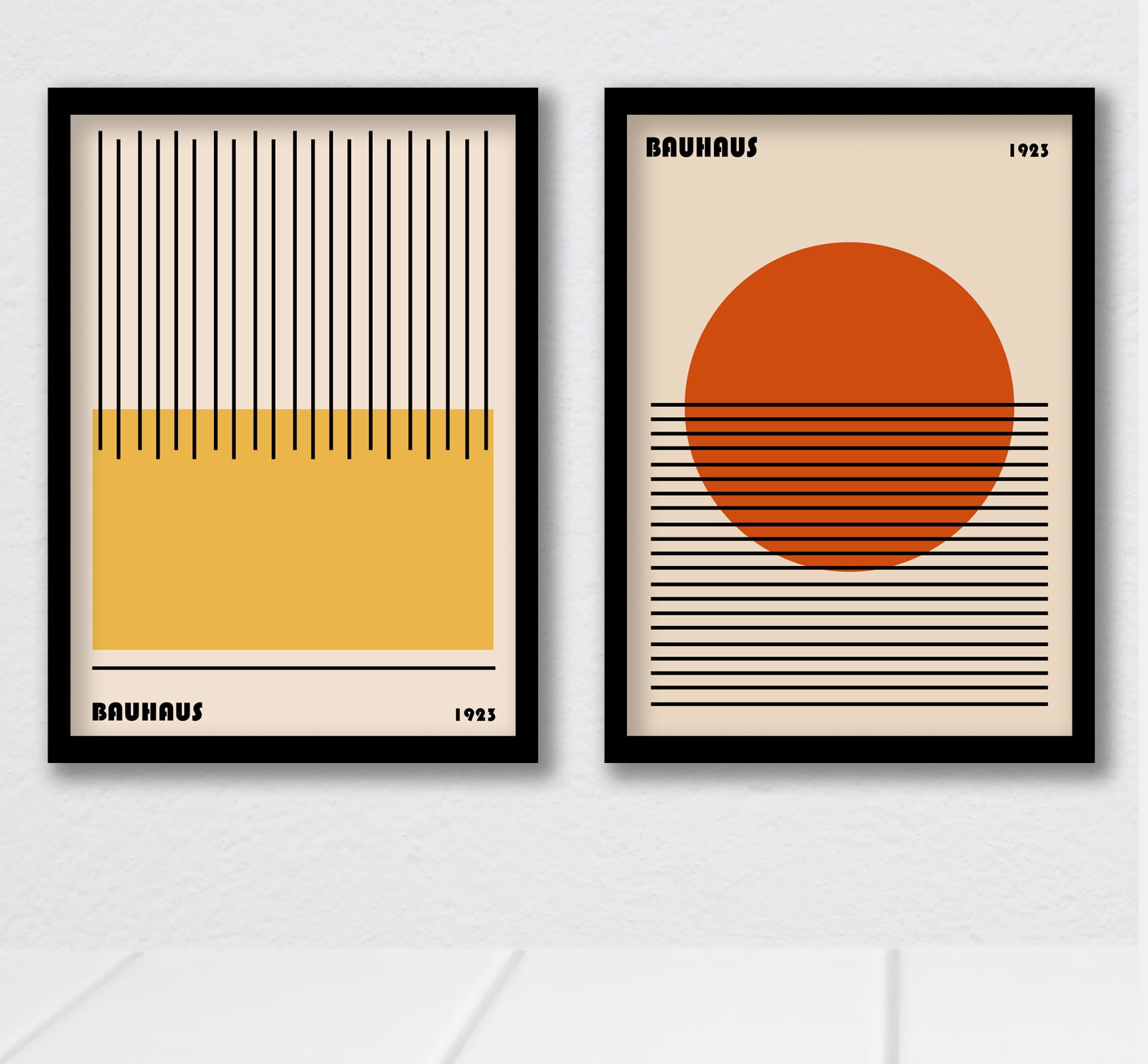 19-2枚セット バウハウス BAUHAUS A4 額装付き フレーム付き アート