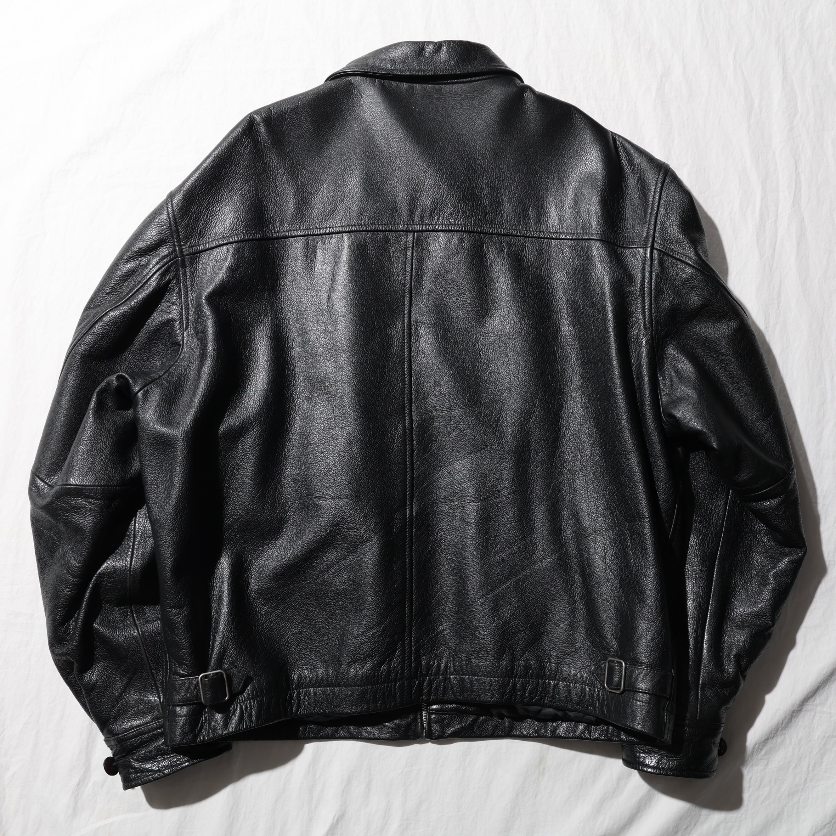 極美品 L アルミジップ 牛革 OLD GAP レザージャケット ブラック